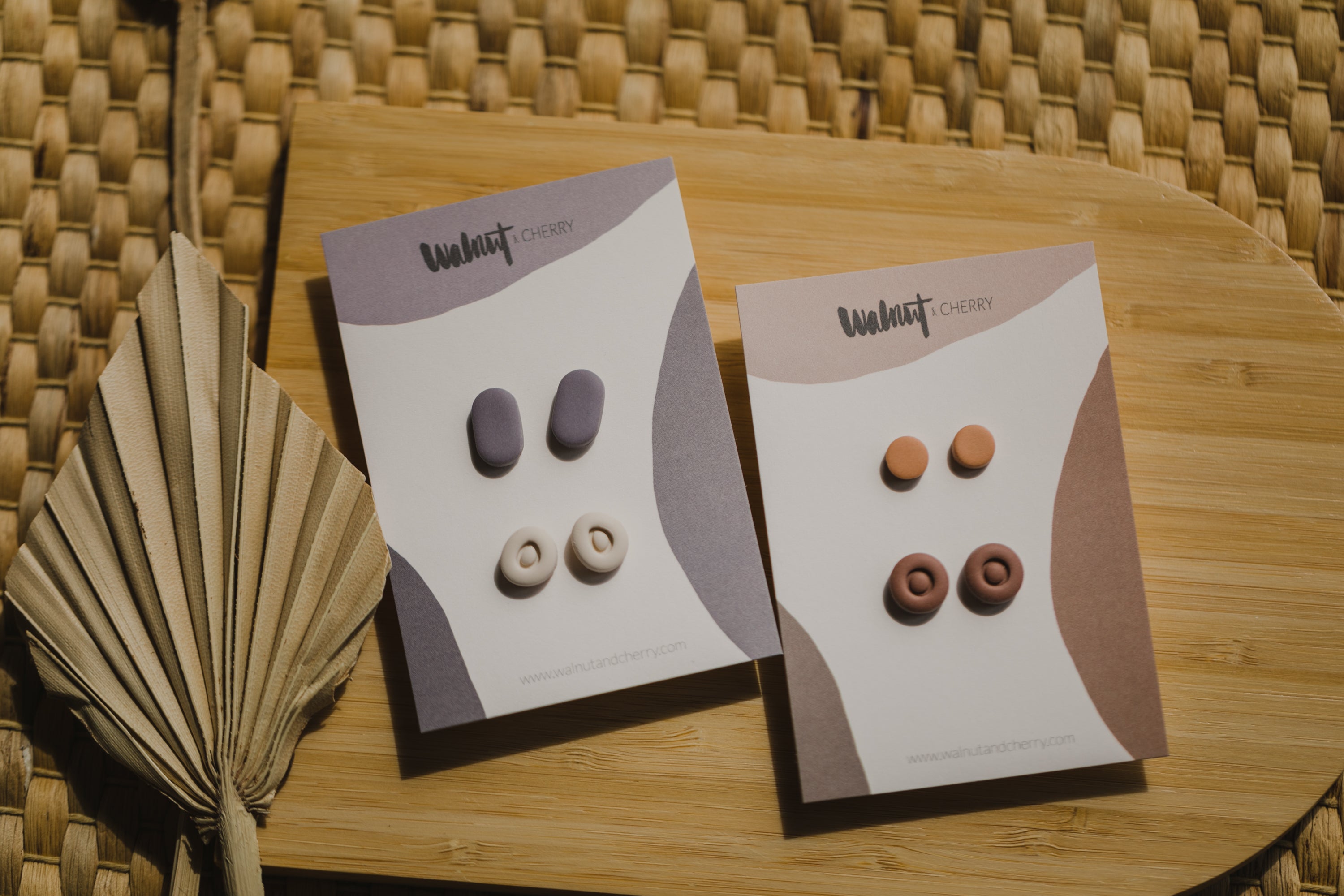 YUNA - small round earrings made of polymer clay in bright colors