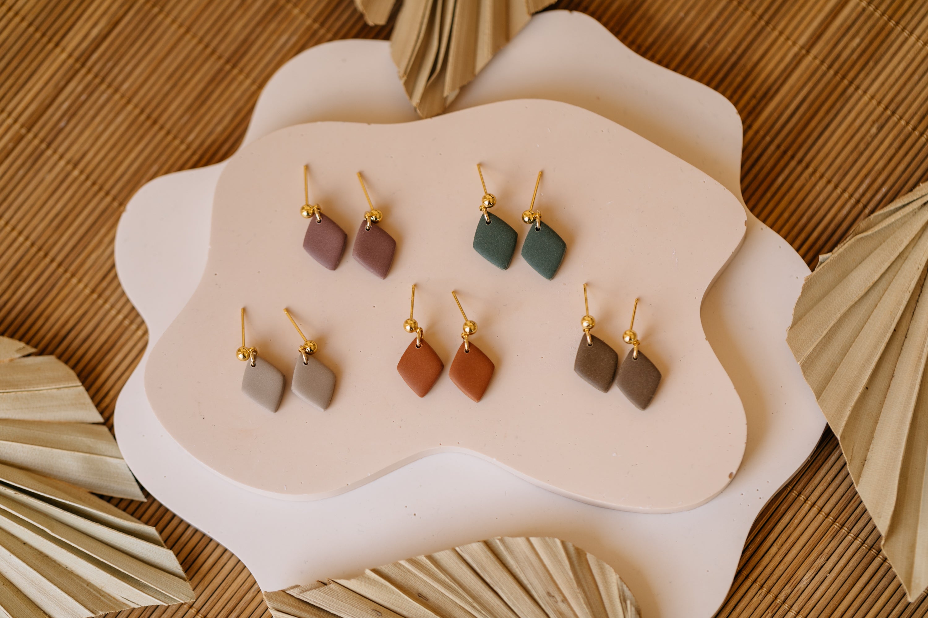 PAULA - small diamond earrings made of polymer clay