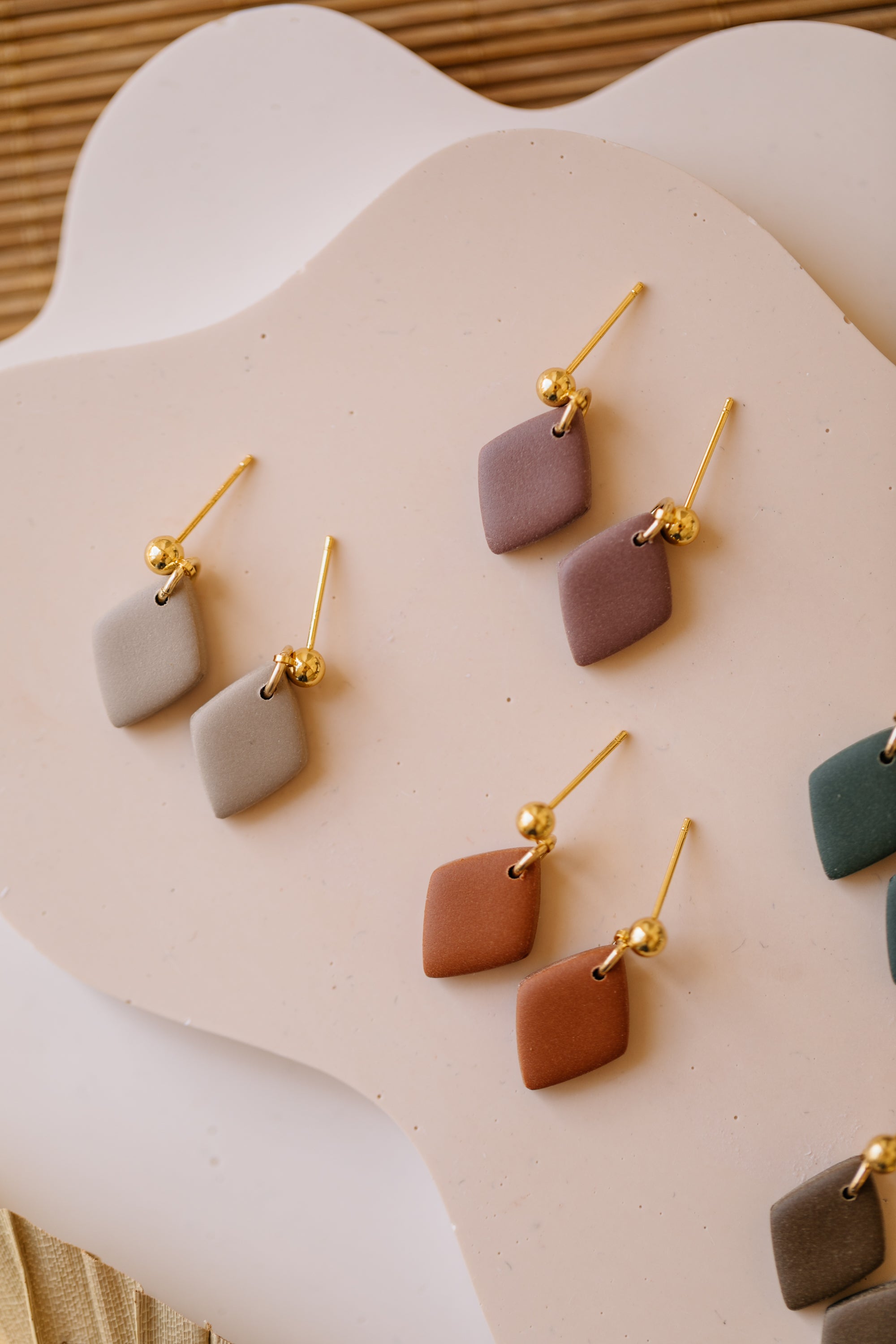 PAULA - small diamond earrings made of polymer clay