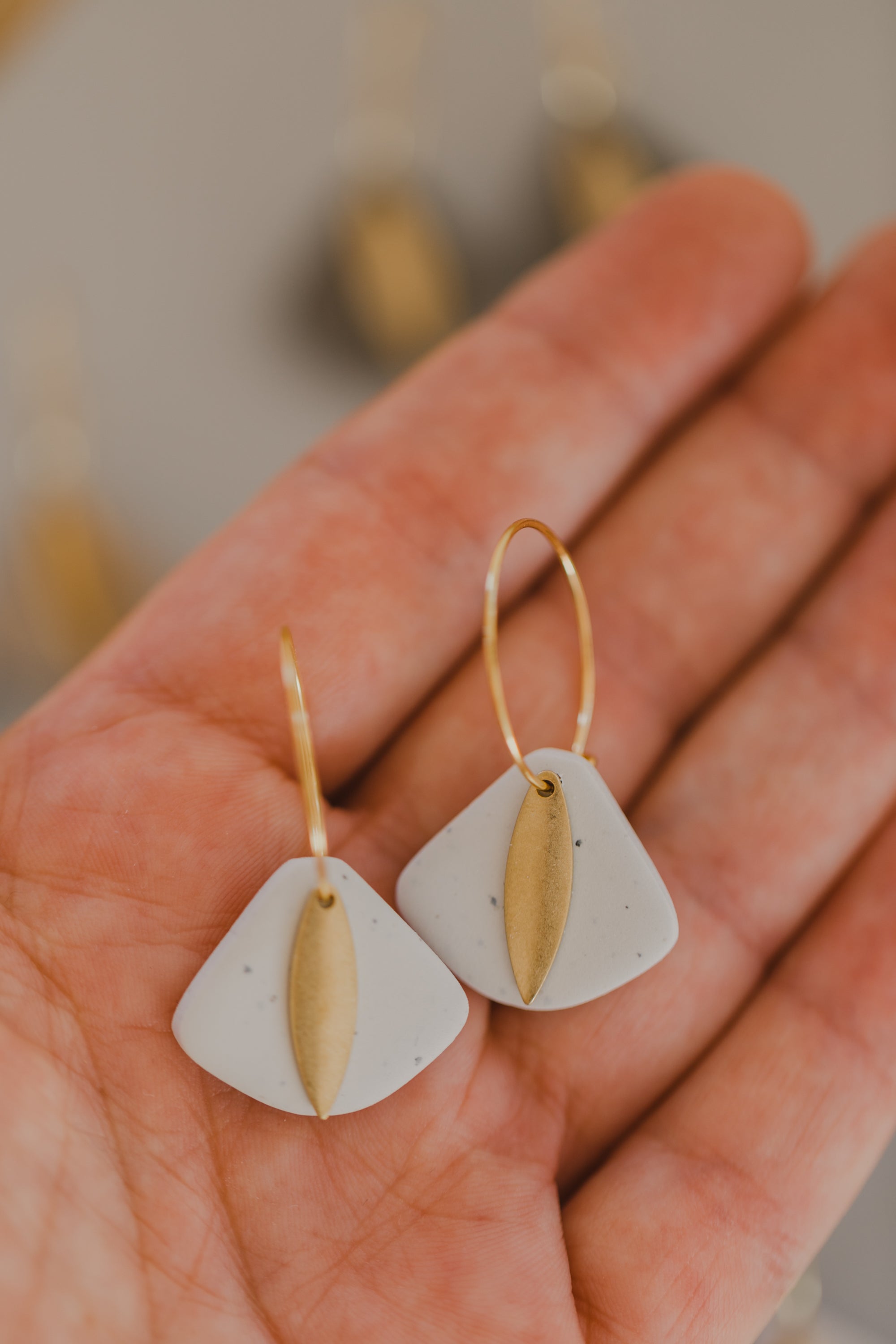 LIMA - Creolen mit Polymer Ton Anhänger Trapez