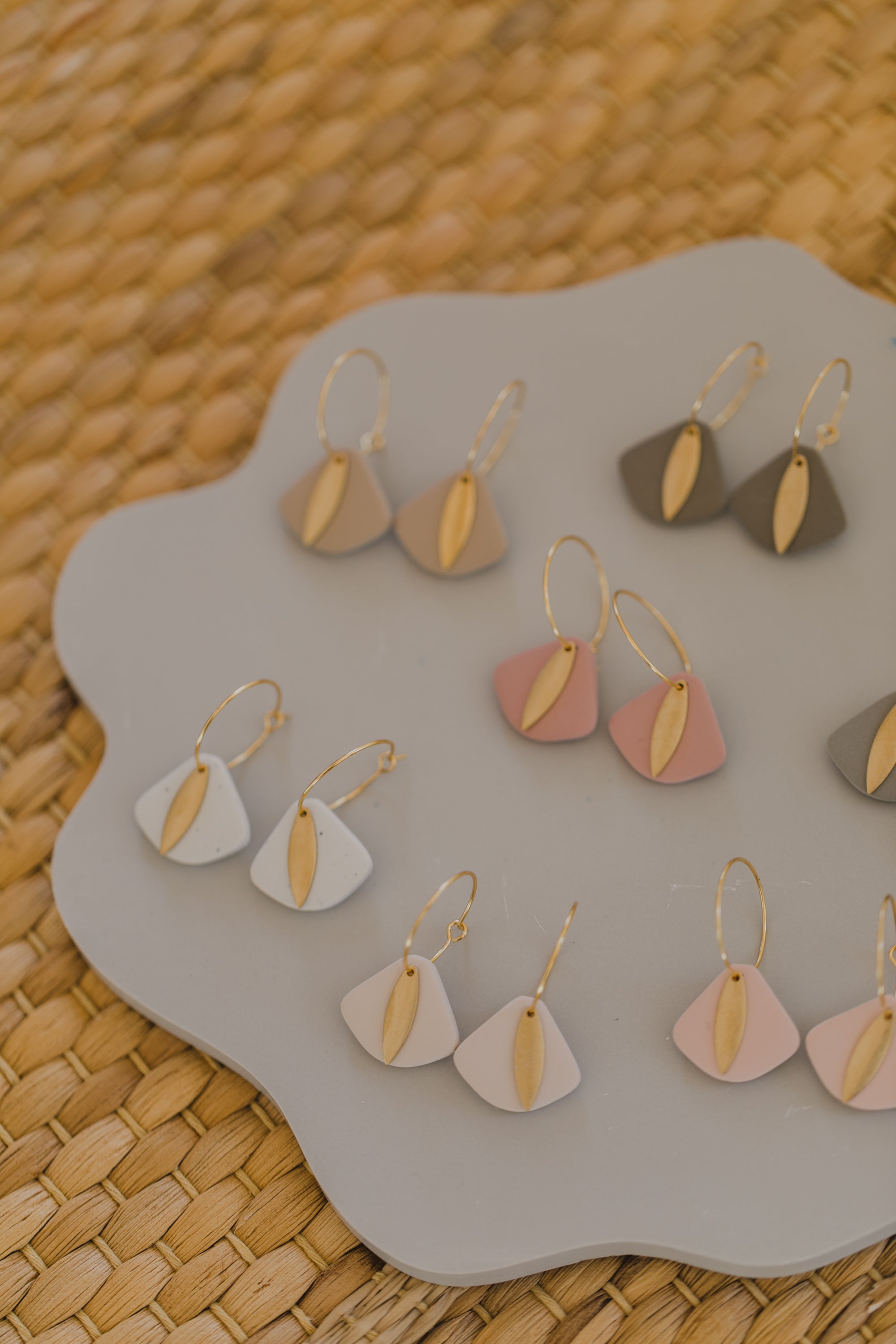 LIMA - Creolen mit Polymer Ton Anhänger Trapez