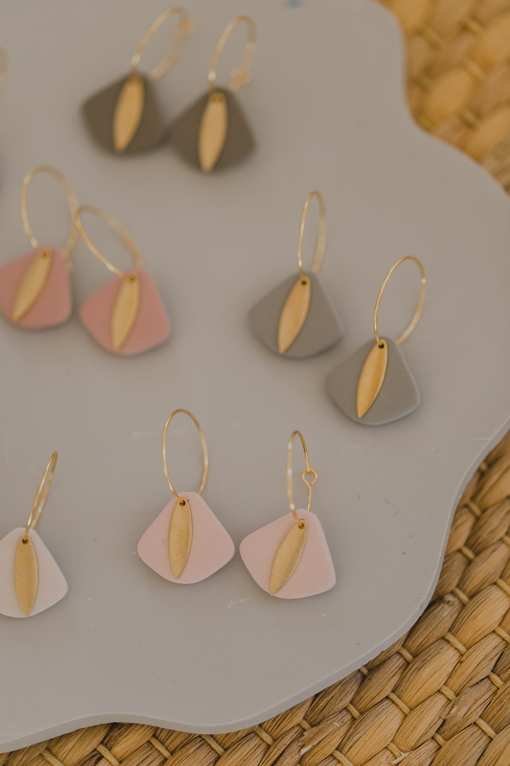 LIMA - Creolen mit Polymer Ton Anhänger Trapez