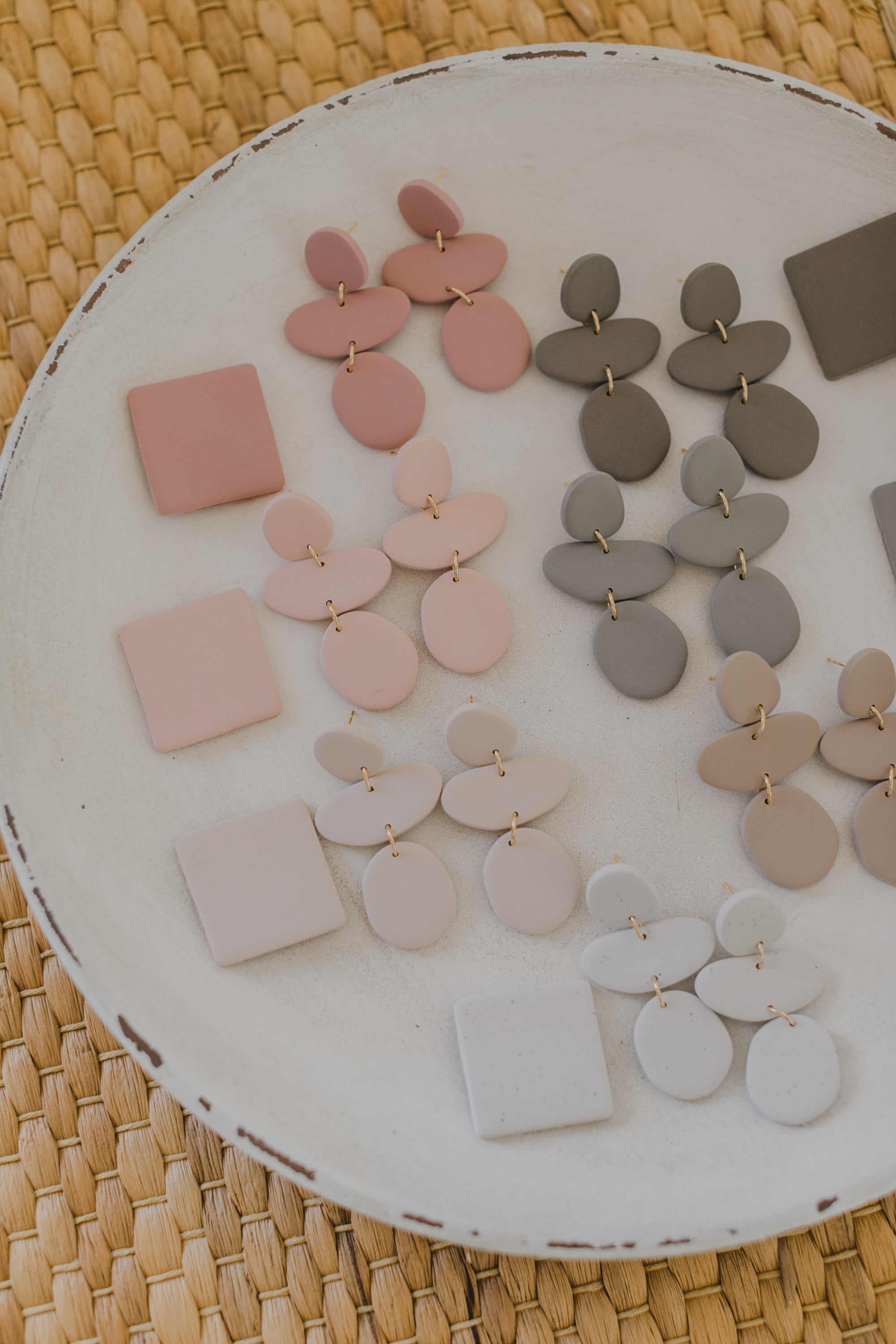 FELICE - organische große Ohrringe aus Polymer Ton