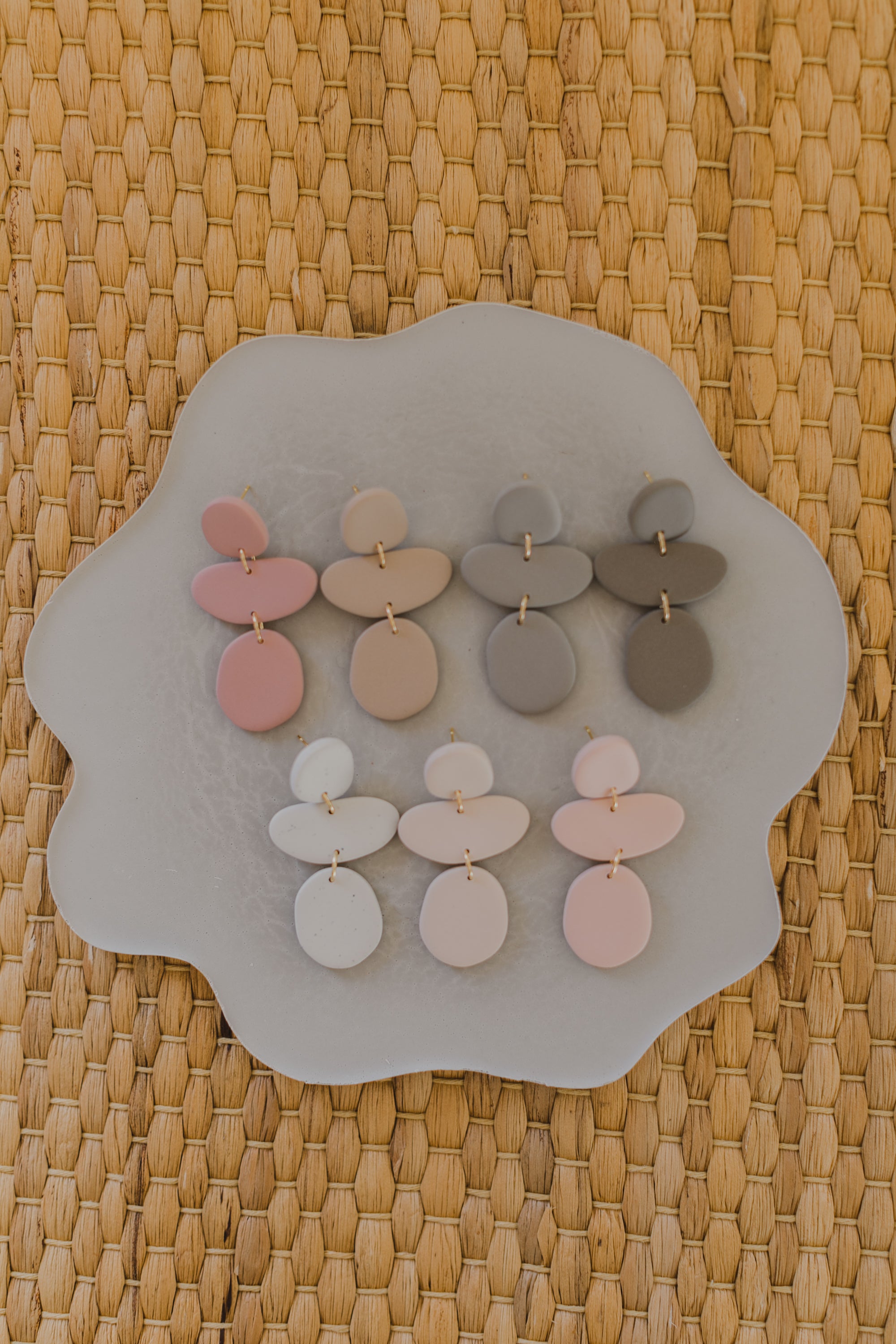 FELICE - organische große Ohrringe aus Polymer Ton