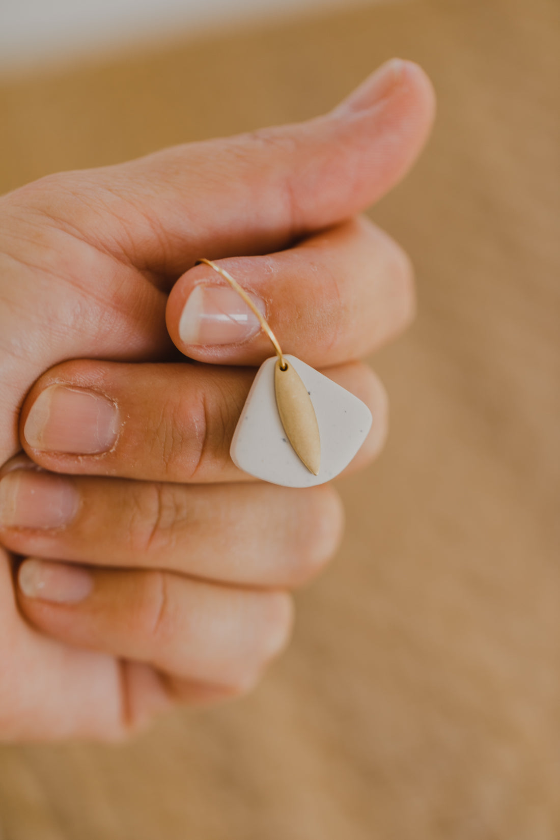 LIMA - Creolen mit Polymer Ton Anhänger Trapez