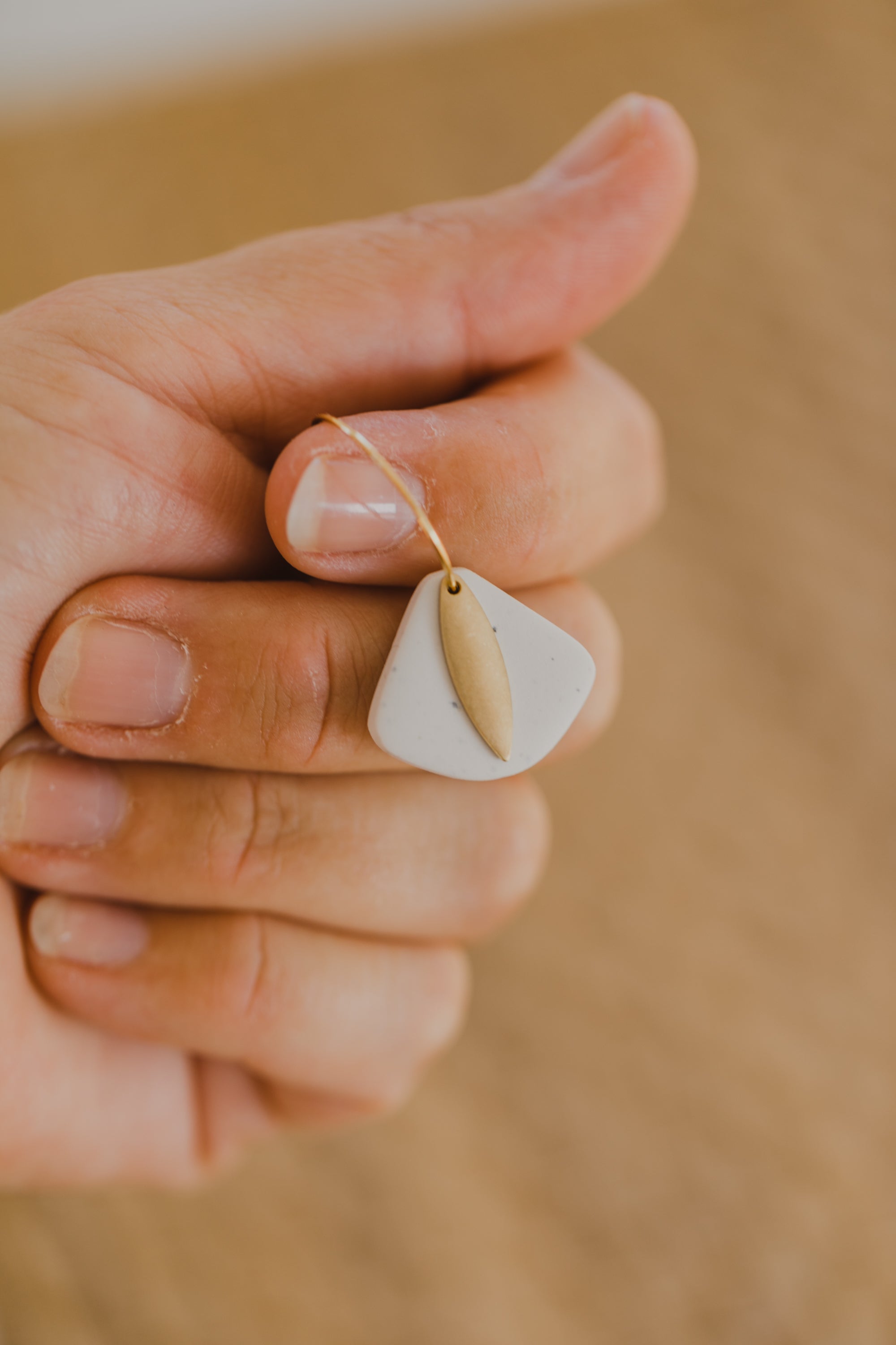 LIMA - Creolen mit Polymer Ton Anhänger Trapez