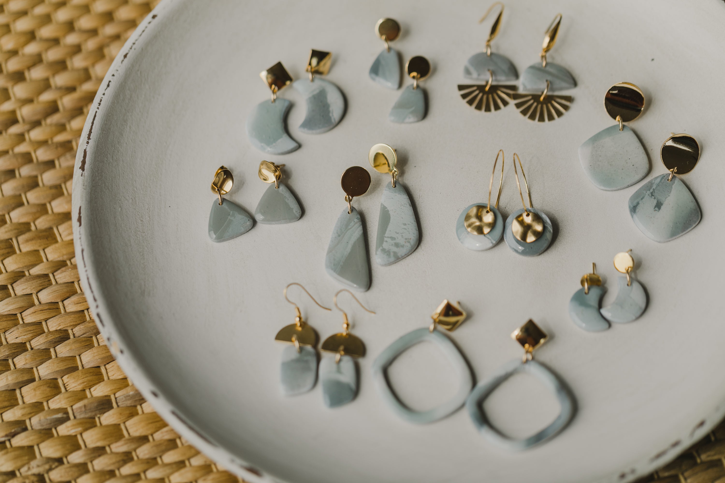 MINTY - mintfarbene Polymer Ton Ohrringe