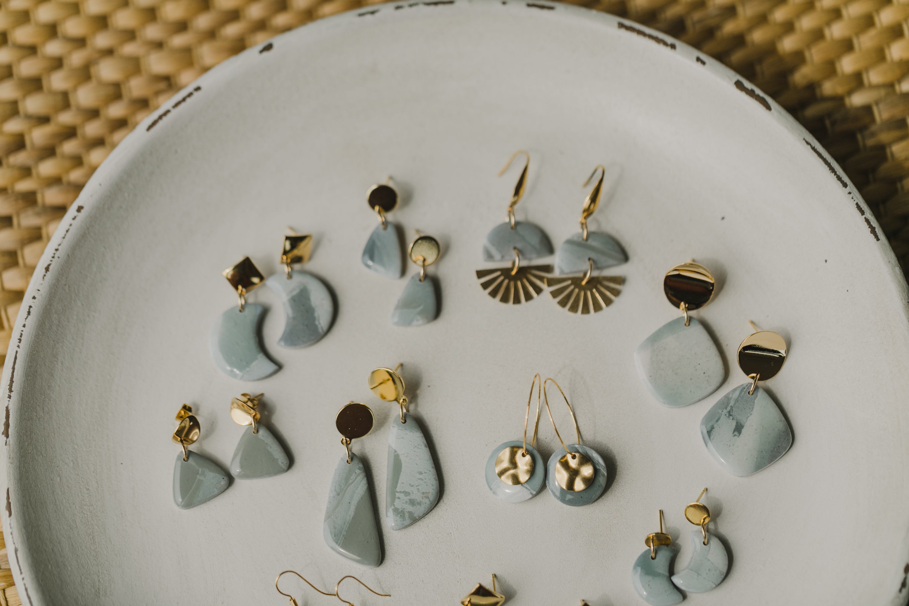 MINTY - mintfarbene Polymer Ton Ohrringe