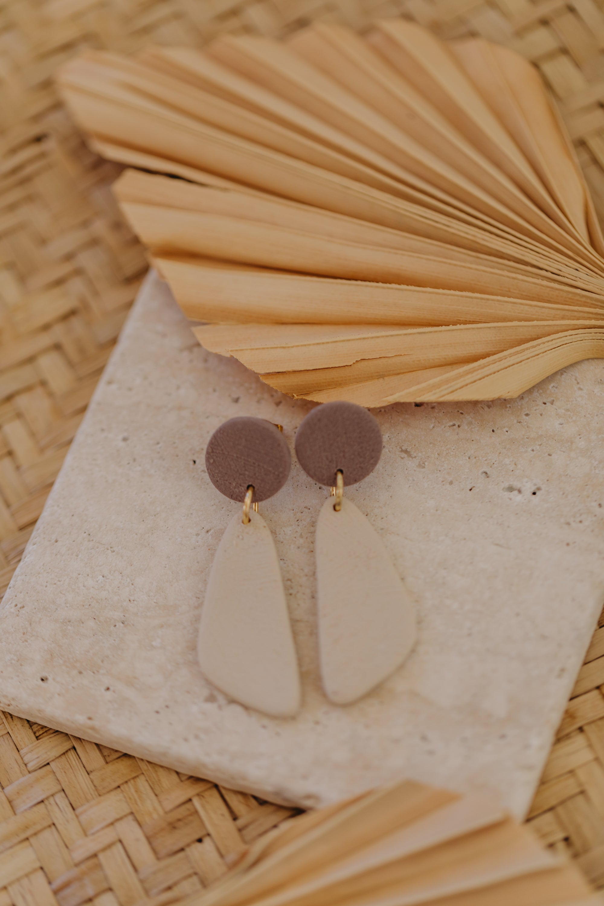 Polymer Clay Earring in Eucalyptus Green