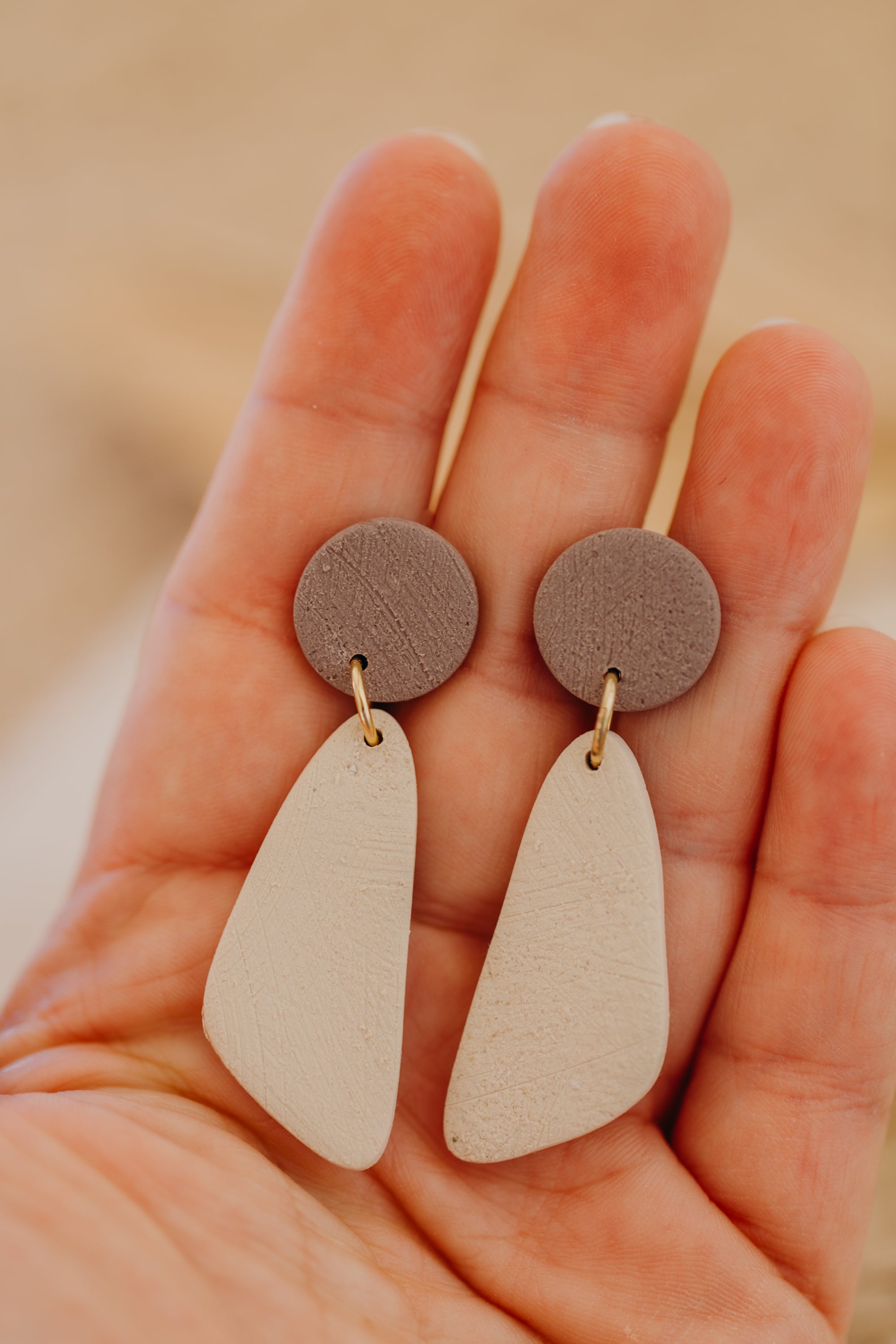 Polymer Clay Earring in Eucalyptus Green