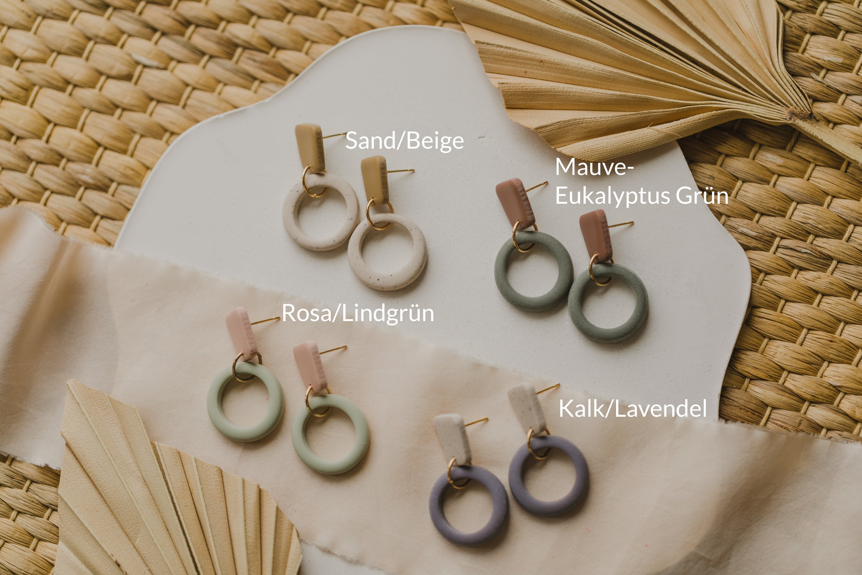 CALLIE - zweifarbige runde Polymer Ton Ohrringe