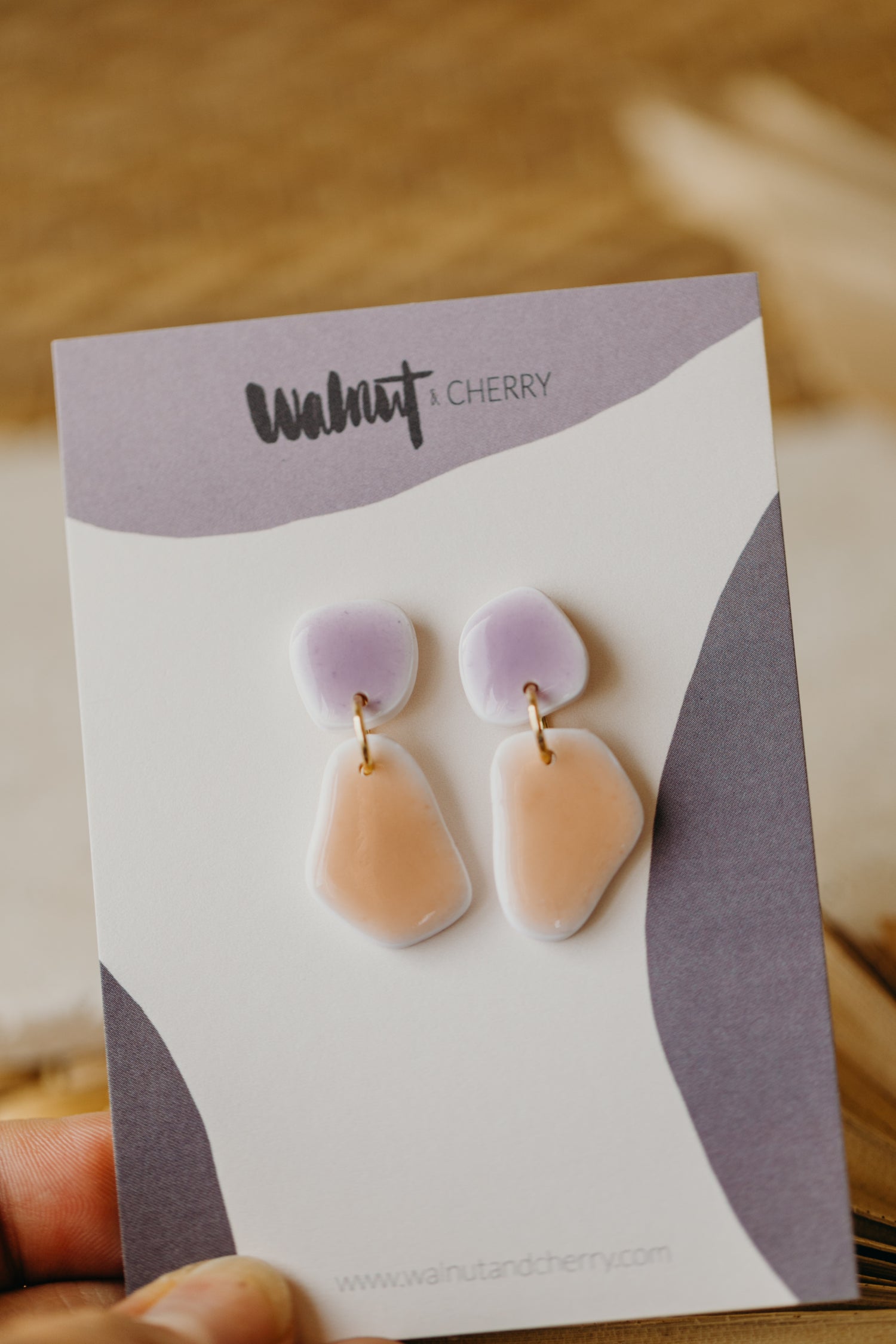 BENU - zweifarbige Polymer Ton Ohrringe Keramik Look