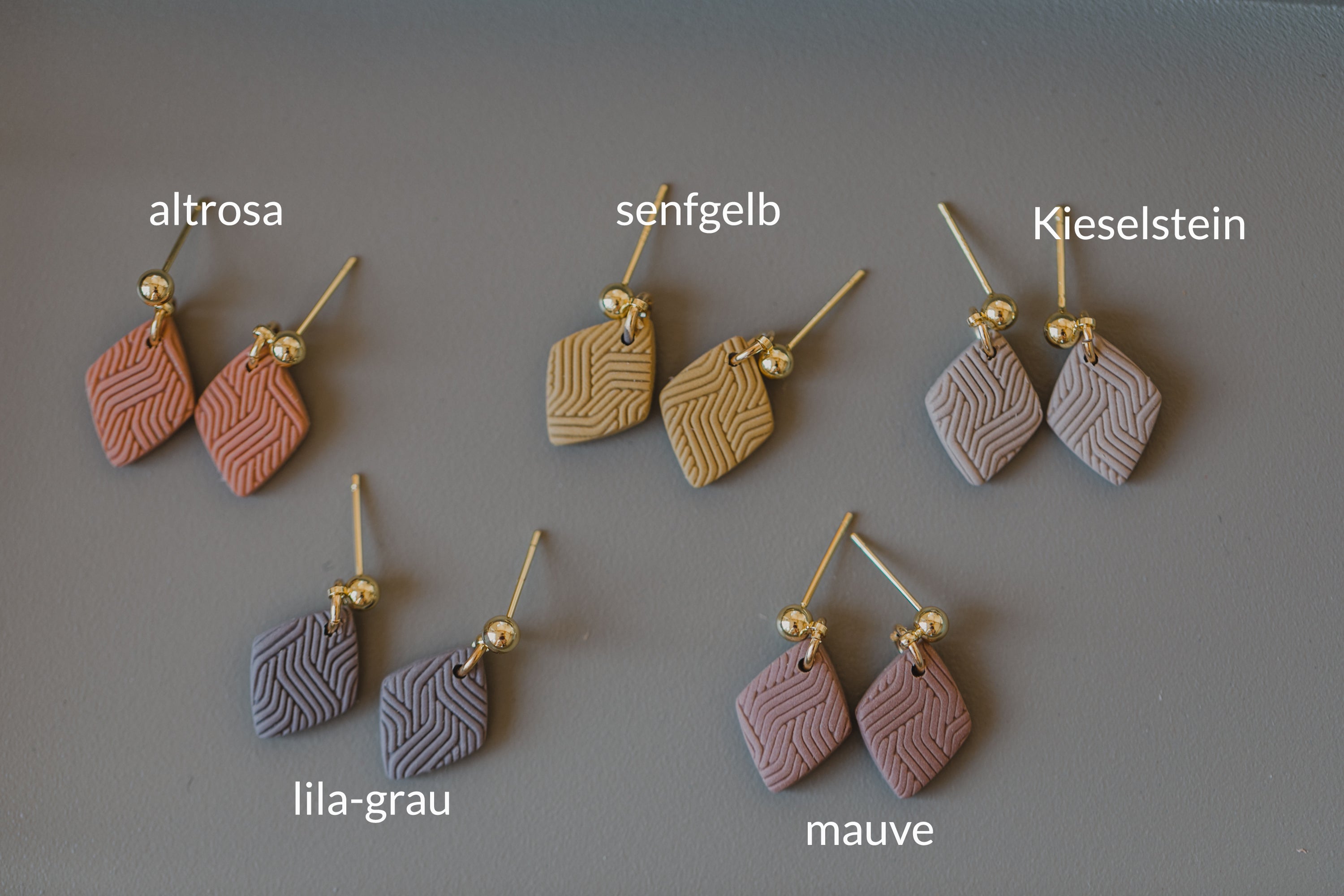 PAULA - small diamond earrings made of polymer clay