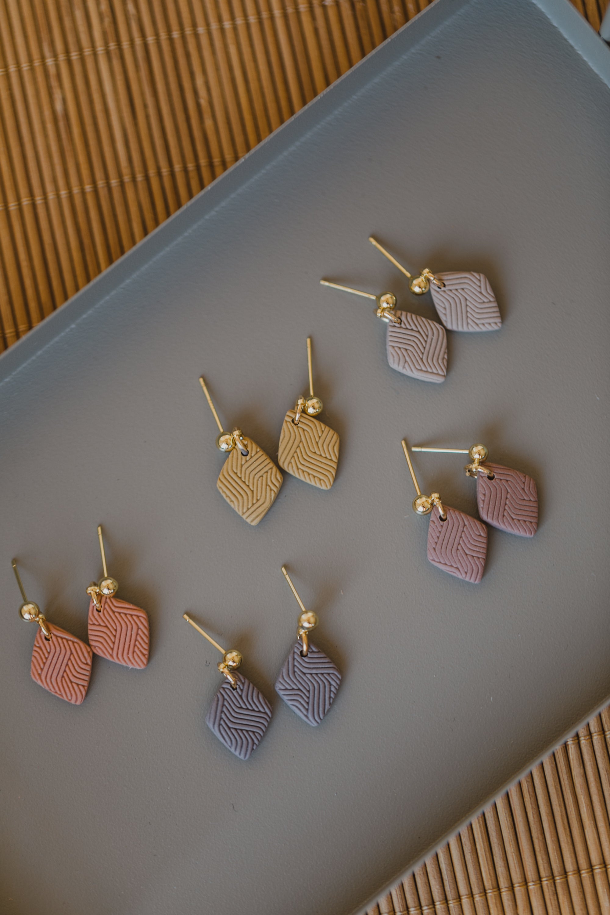 PAULA - small diamond earrings made of polymer clay