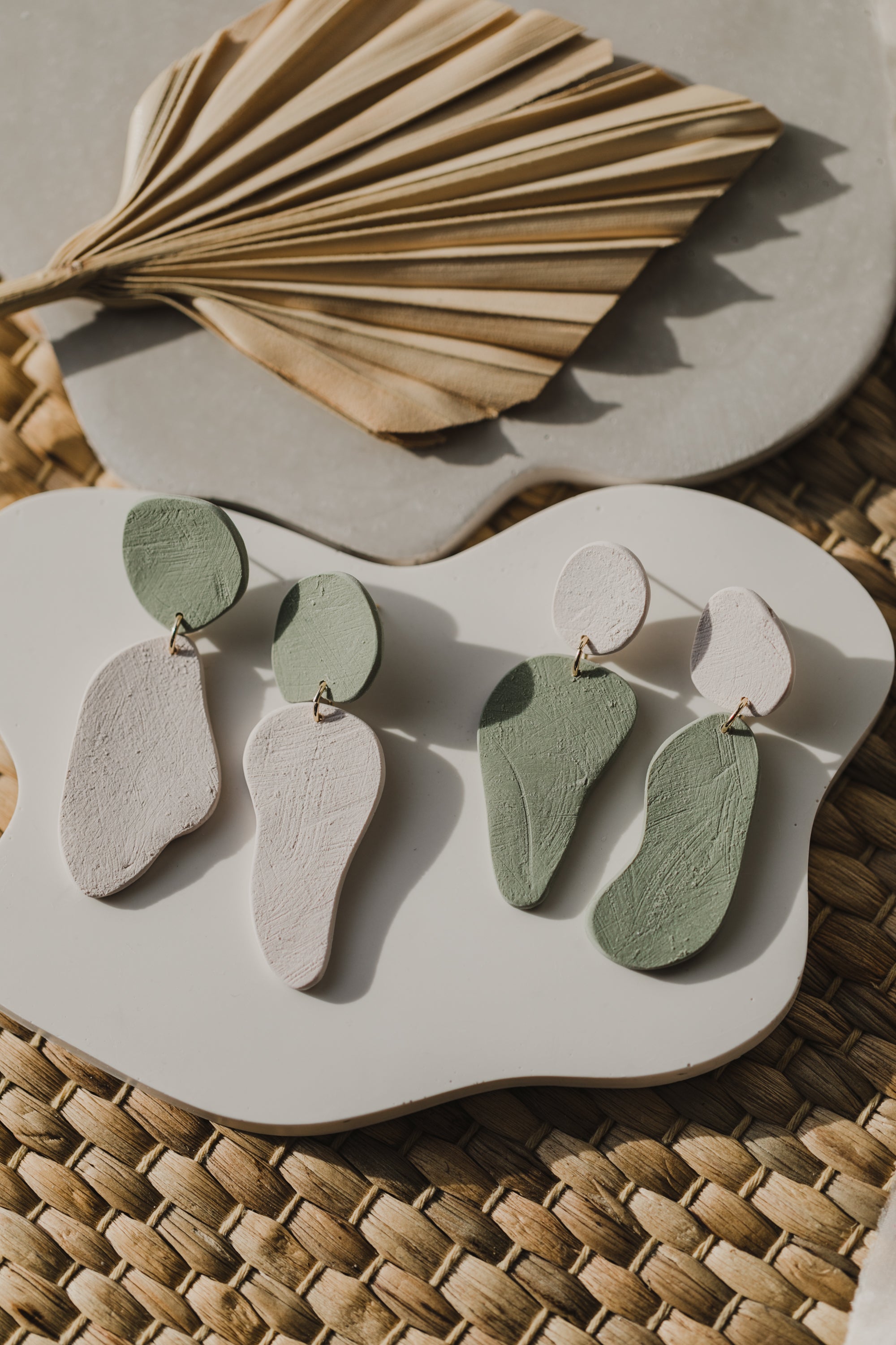 HEDDA - große zweifarbige Statement Ohrringe aus Polymer Ton