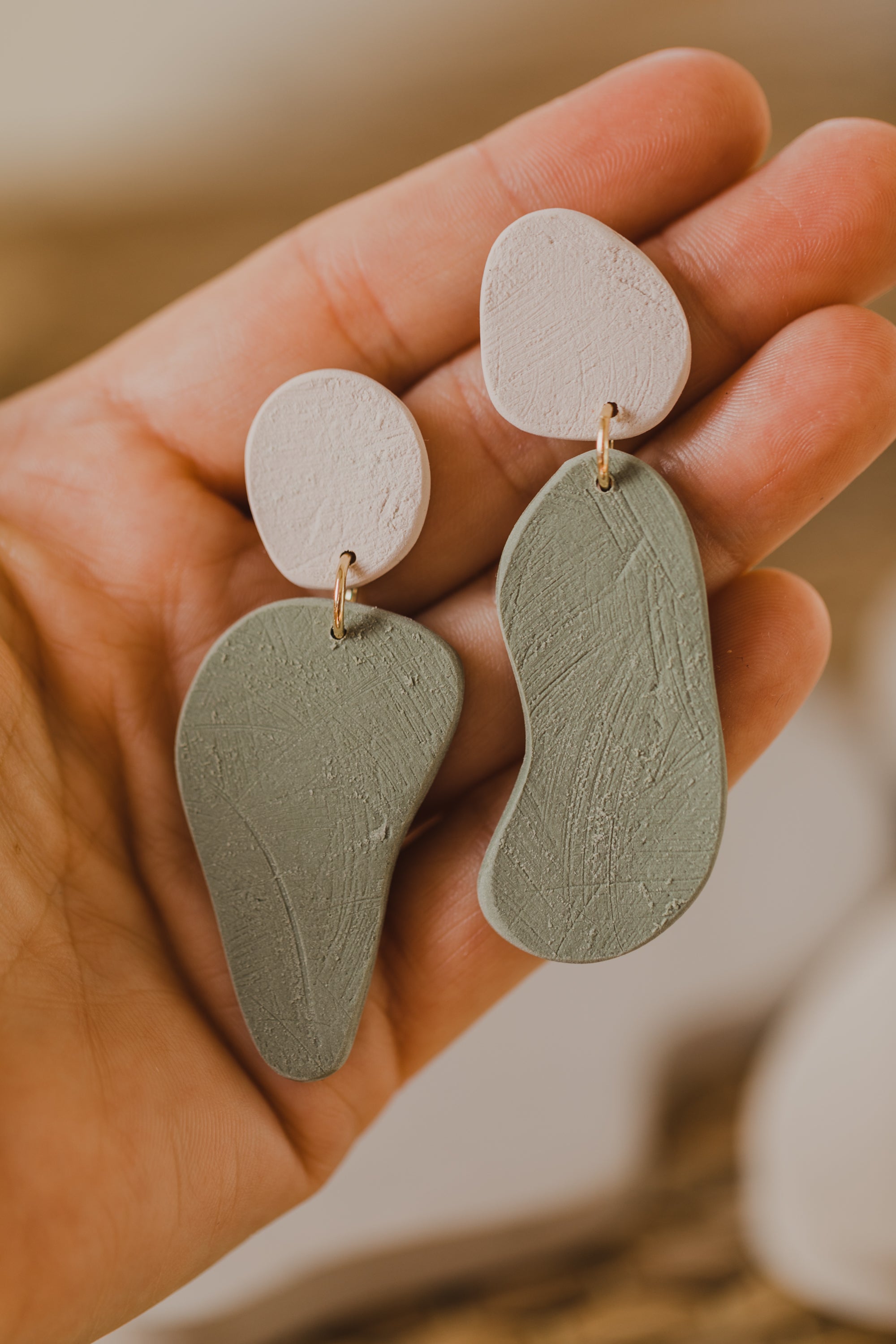 HEDDA - große zweifarbige Statement Ohrringe aus Polymer Ton