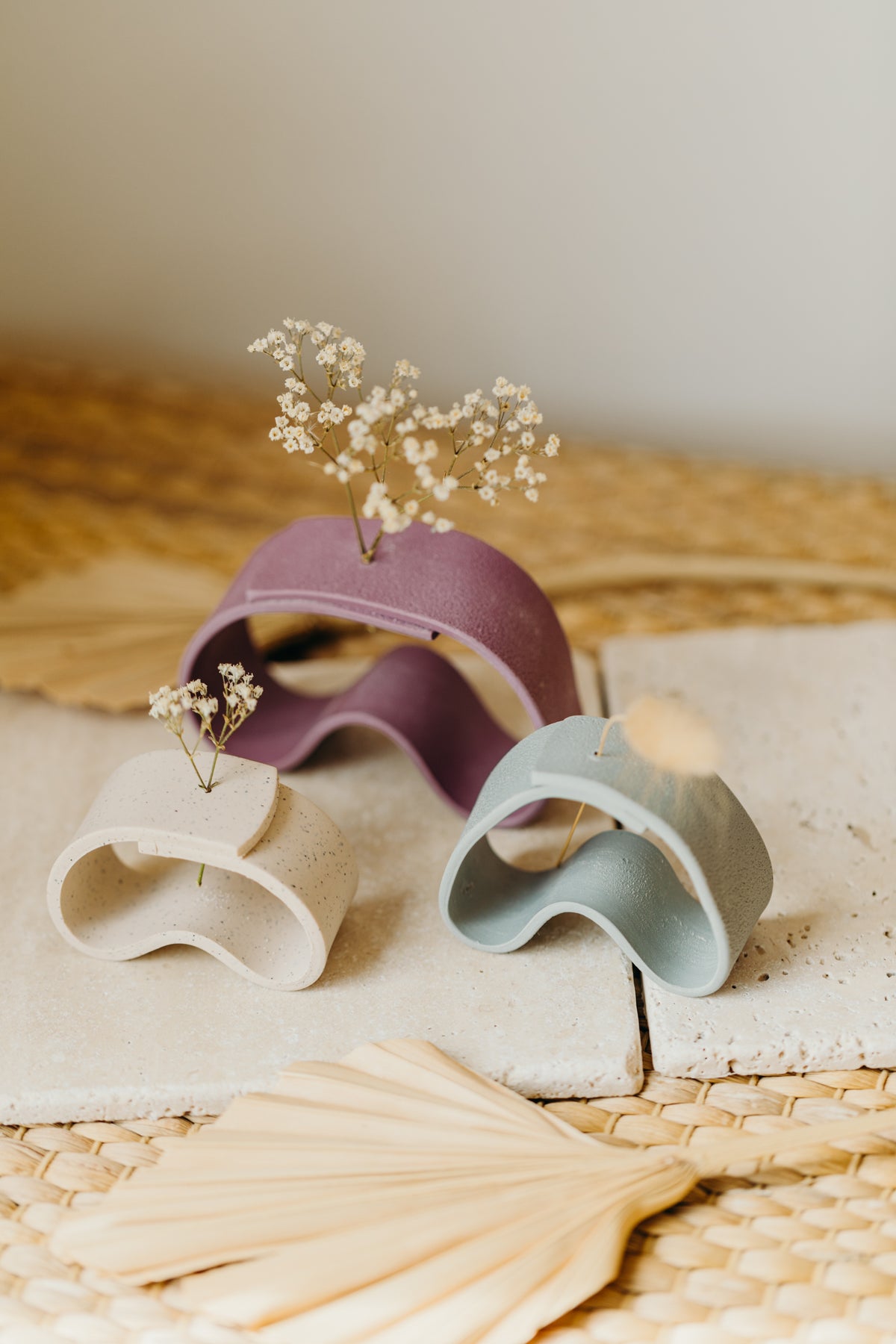 Polymer Ton Vase, fuchsia