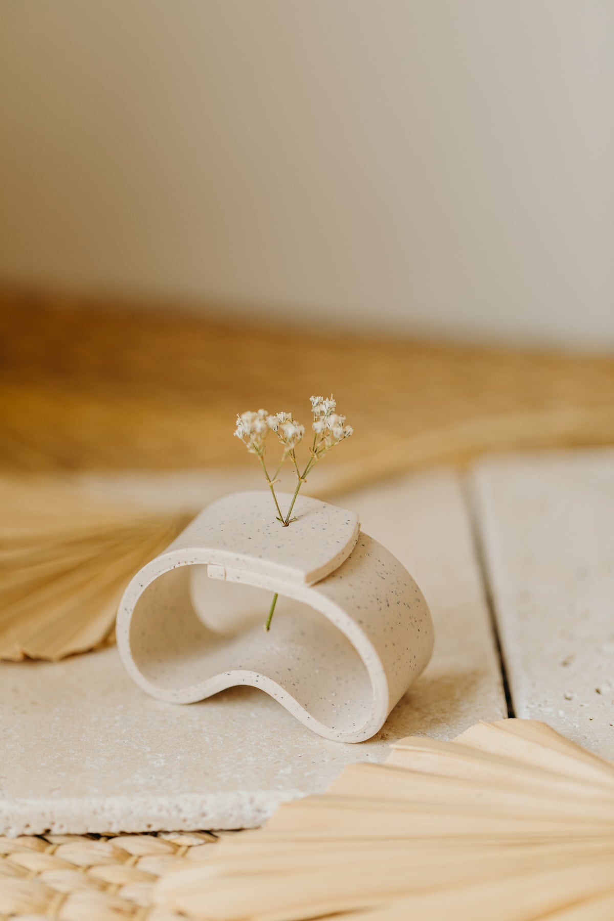 Polymer Ton Vase, kalk