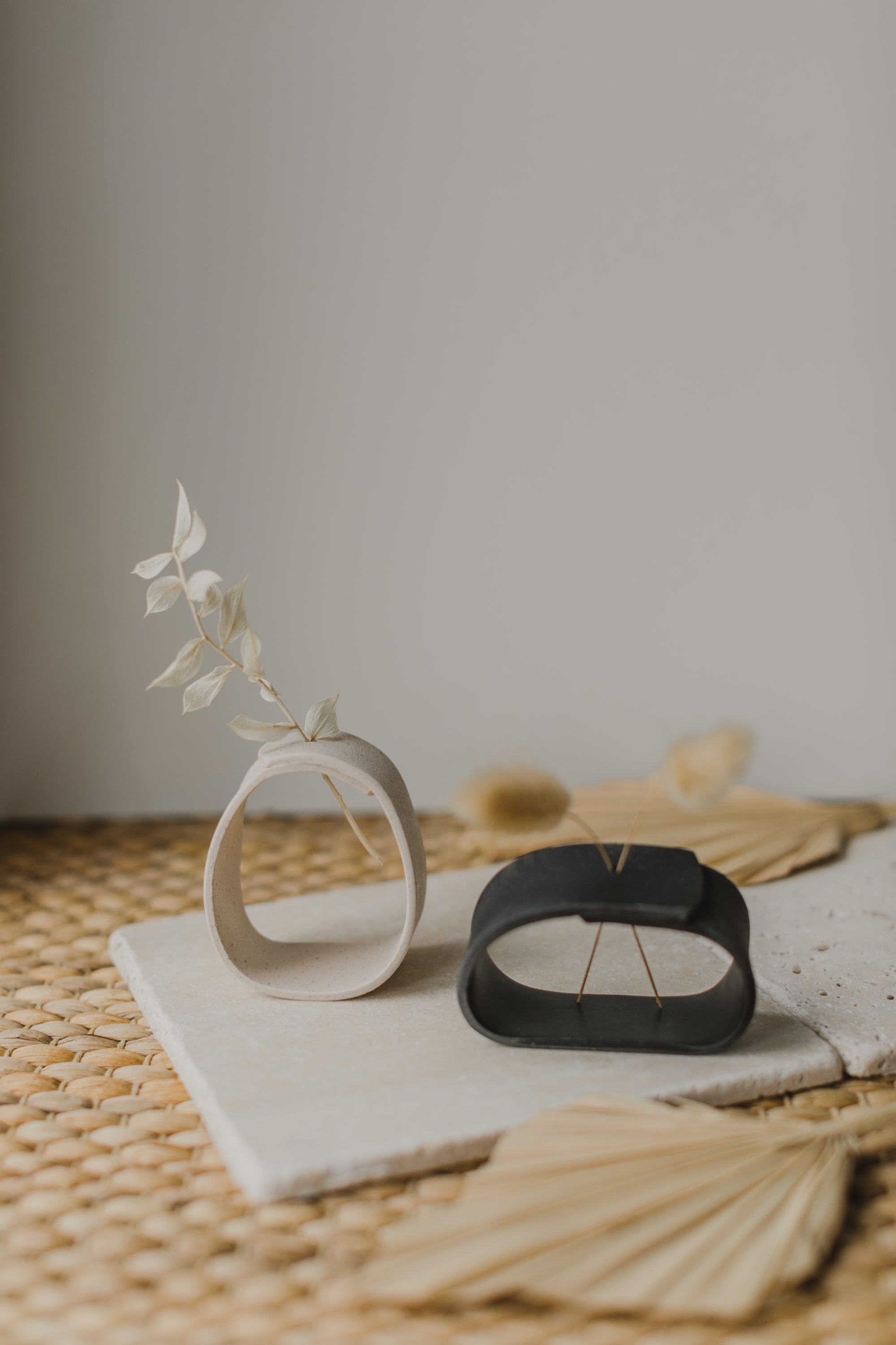 Polymer Clay Vase, Black