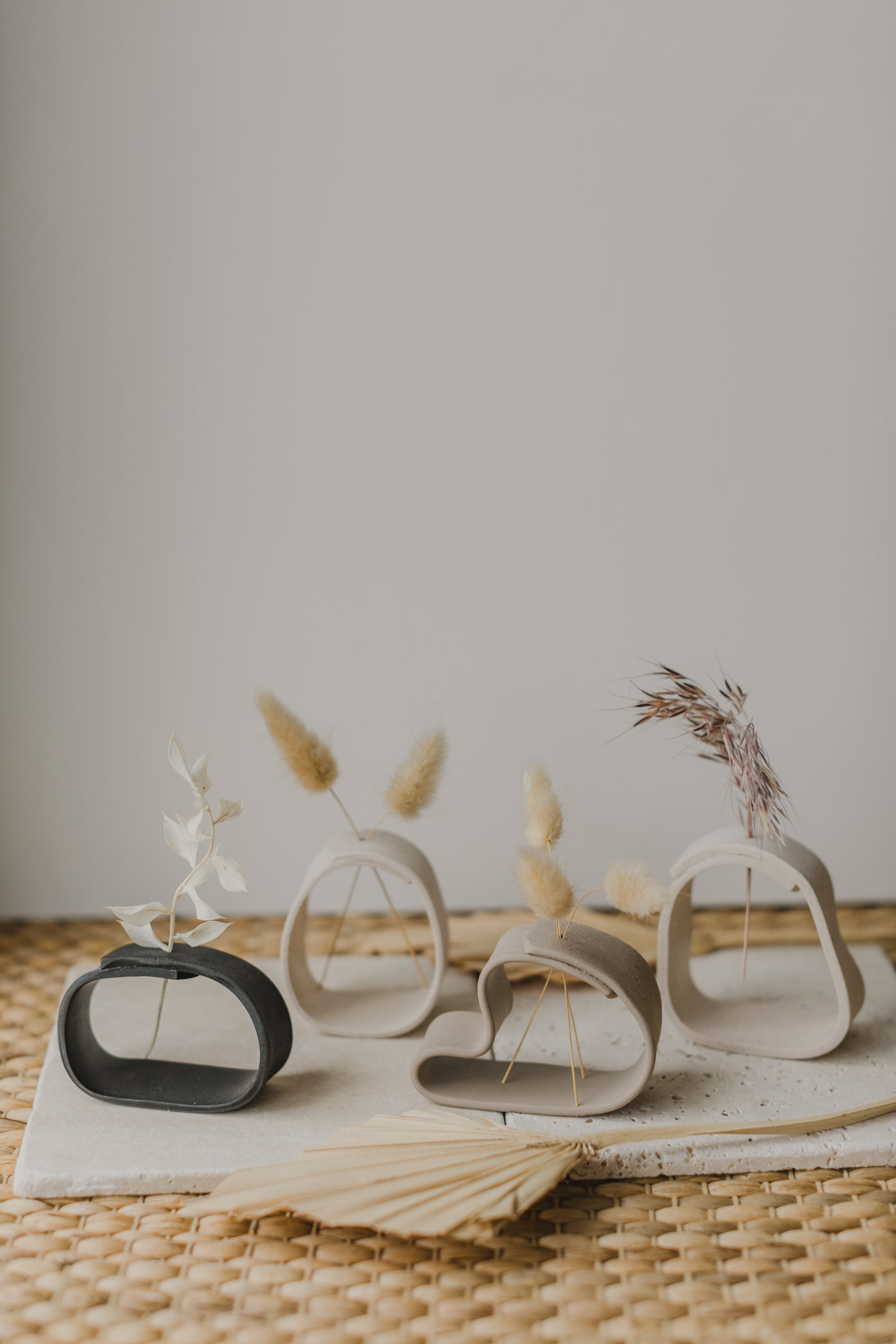 Polymer Clay Vase, Black