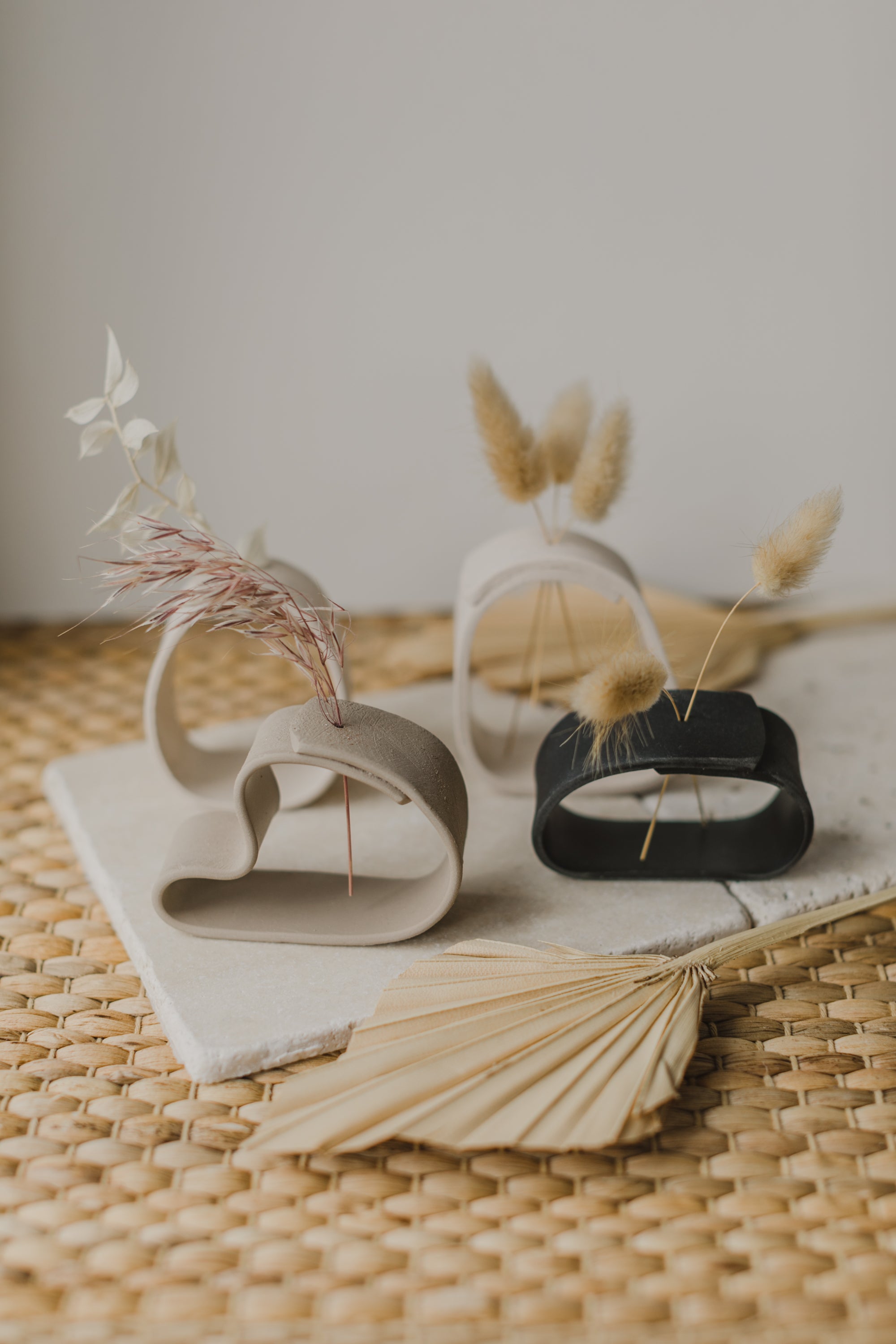 Polymer Clay Vase, Black