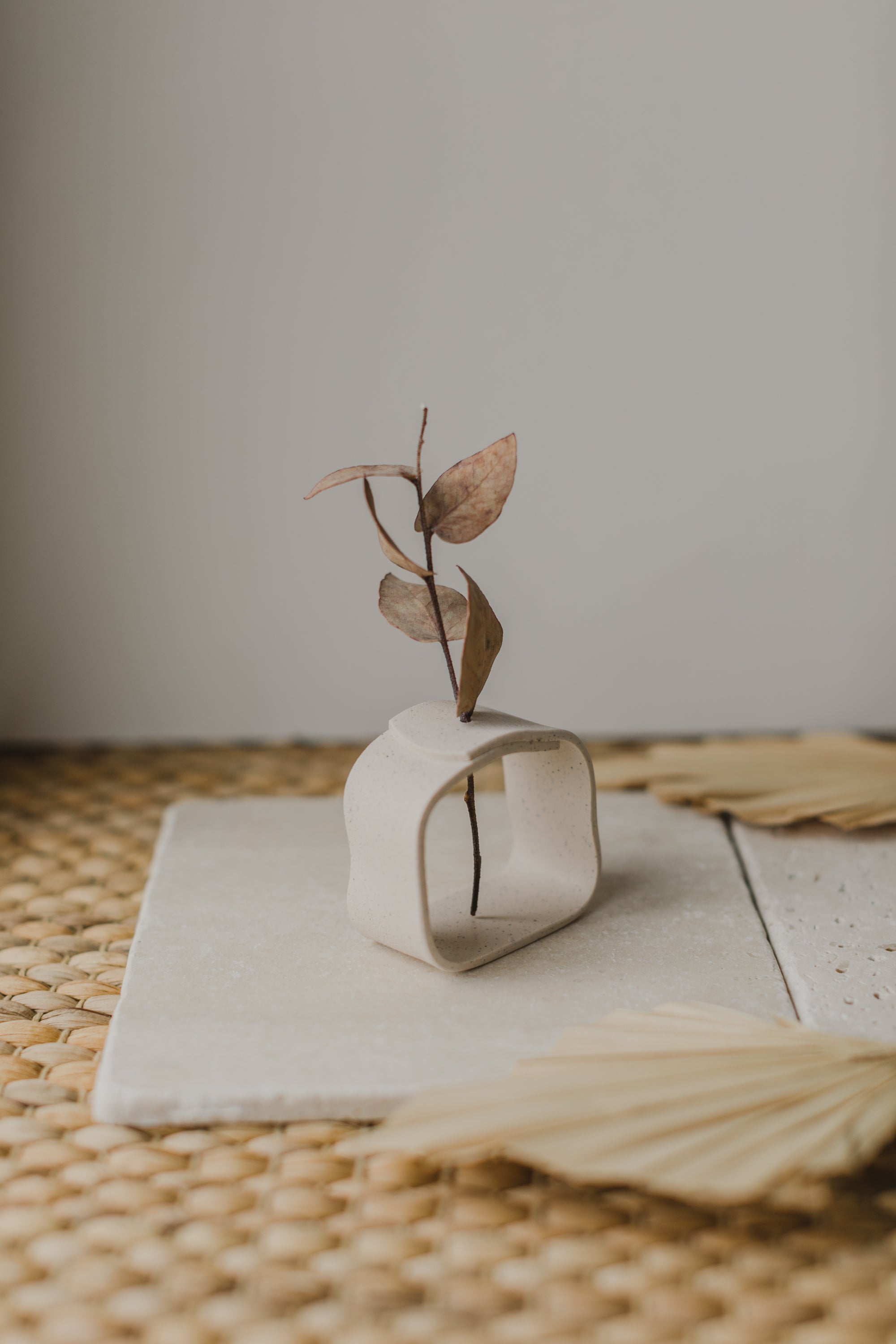 Polymer clay vase, lime