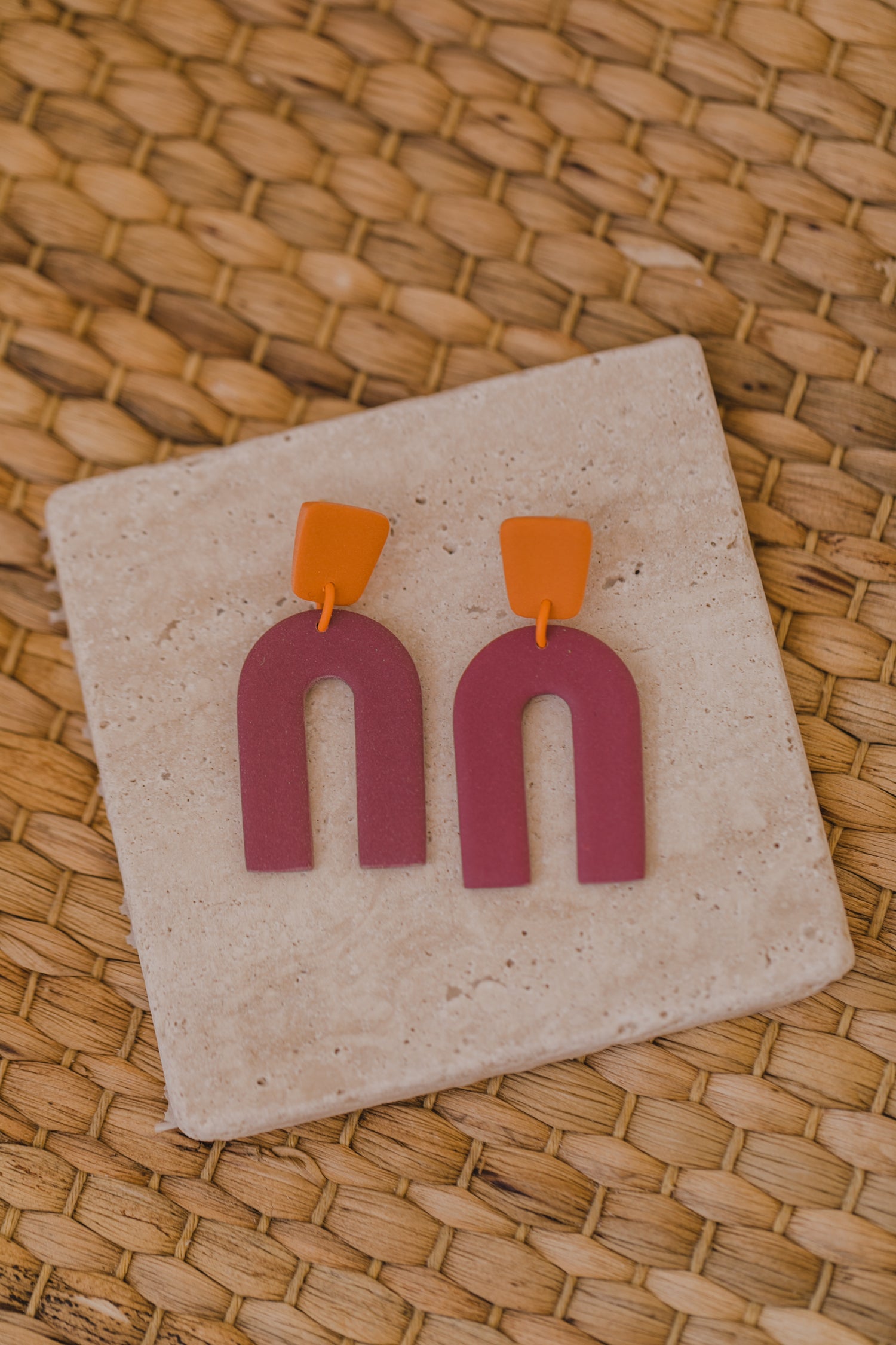 ZOLA - runde bunte Bogen Ohrringe aus Polymer Ton