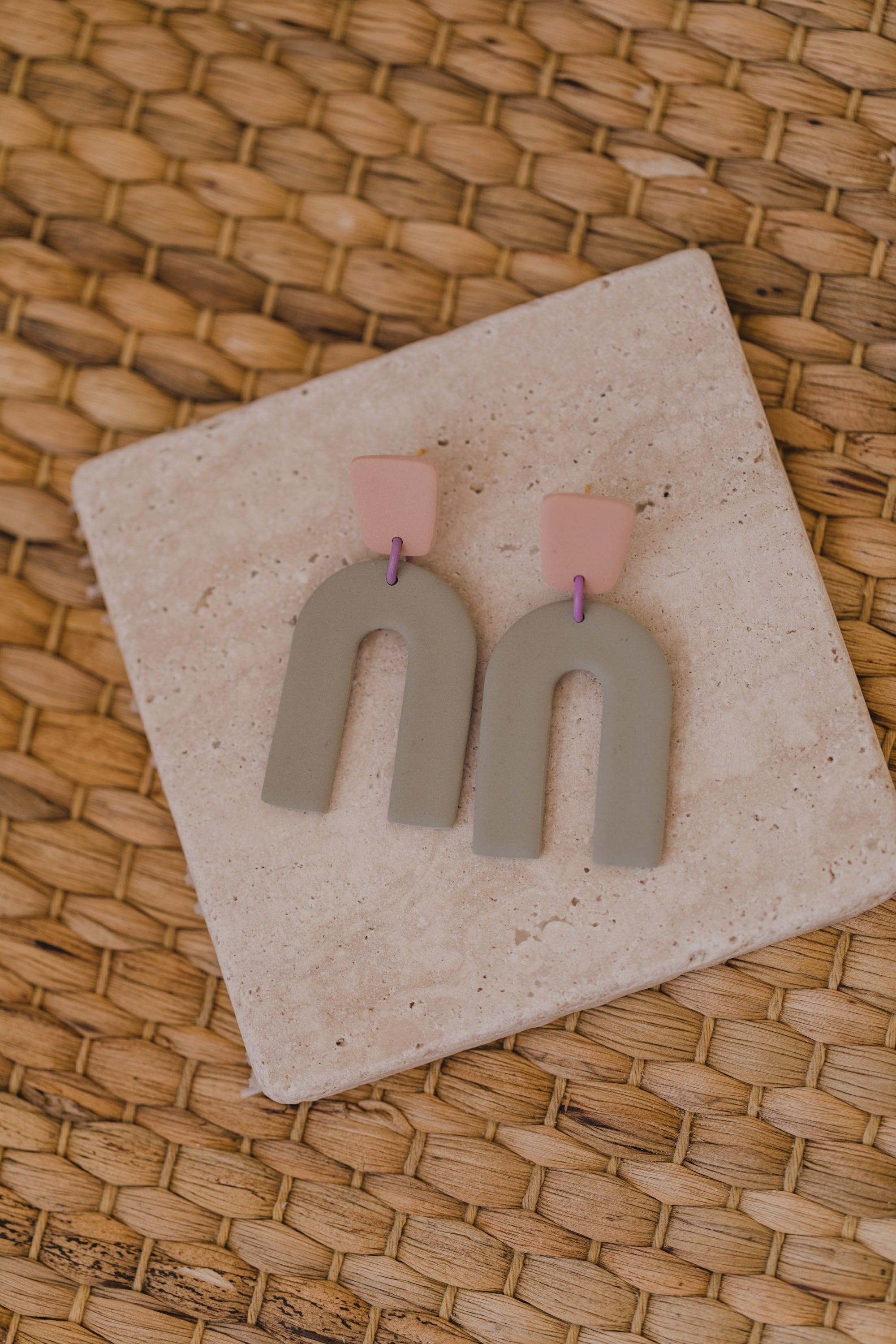 ZOLA - runde bunte Bogen Ohrringe aus Polymer Ton