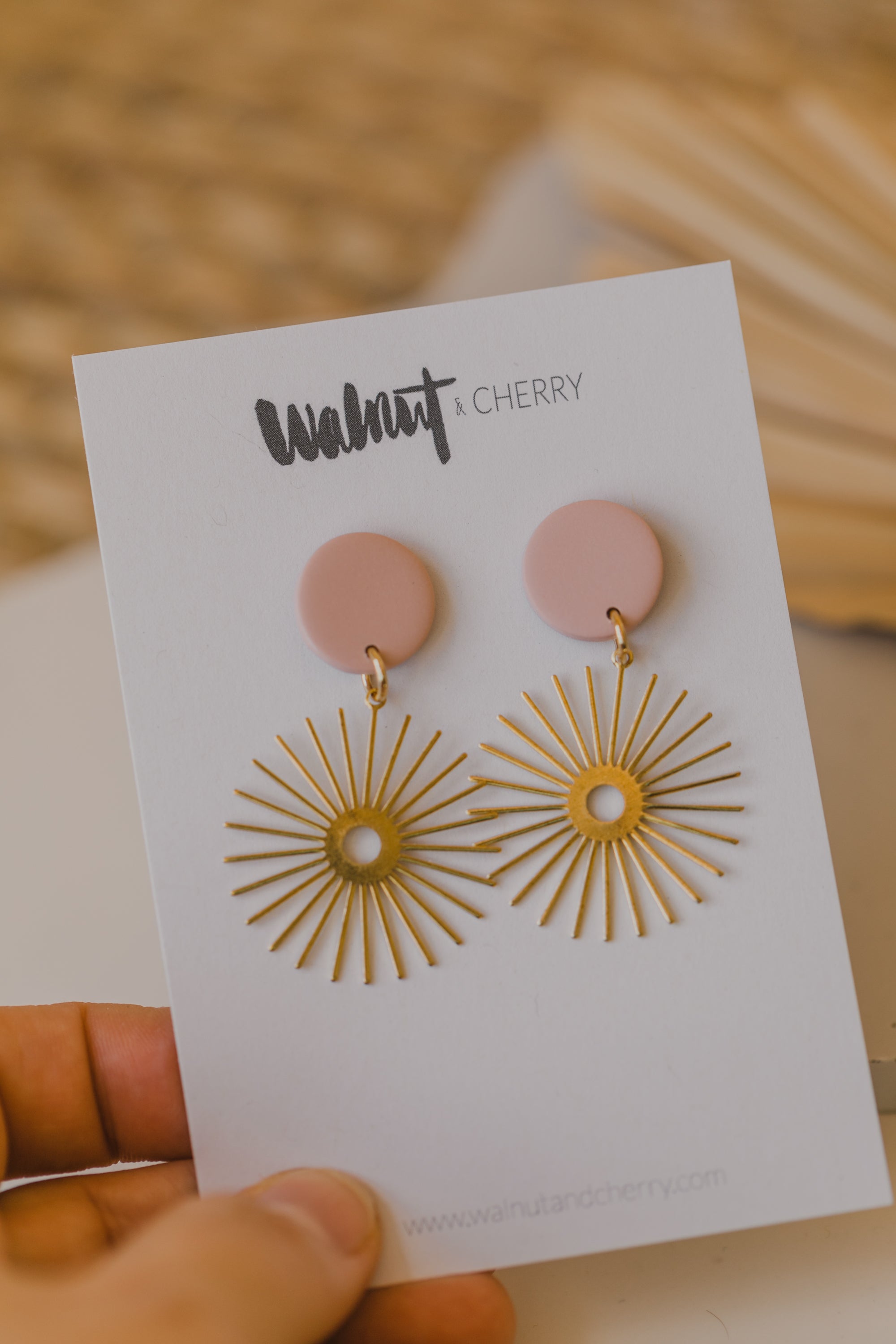 HELIA - runde Polymer Ton Ohrring mit Sonne