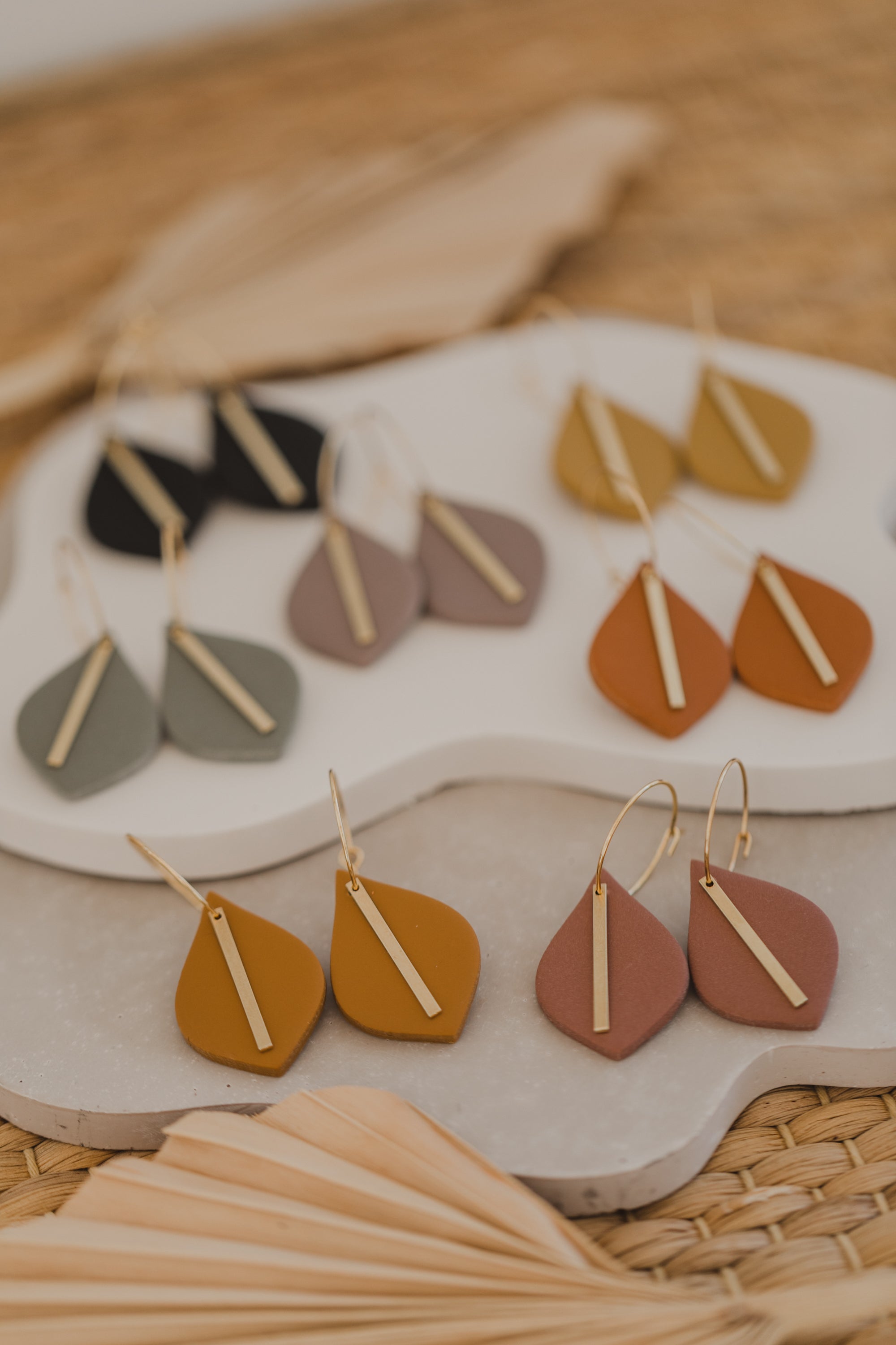 FLORENCE - große Tropfen Ohrringe aus Polymer Ton