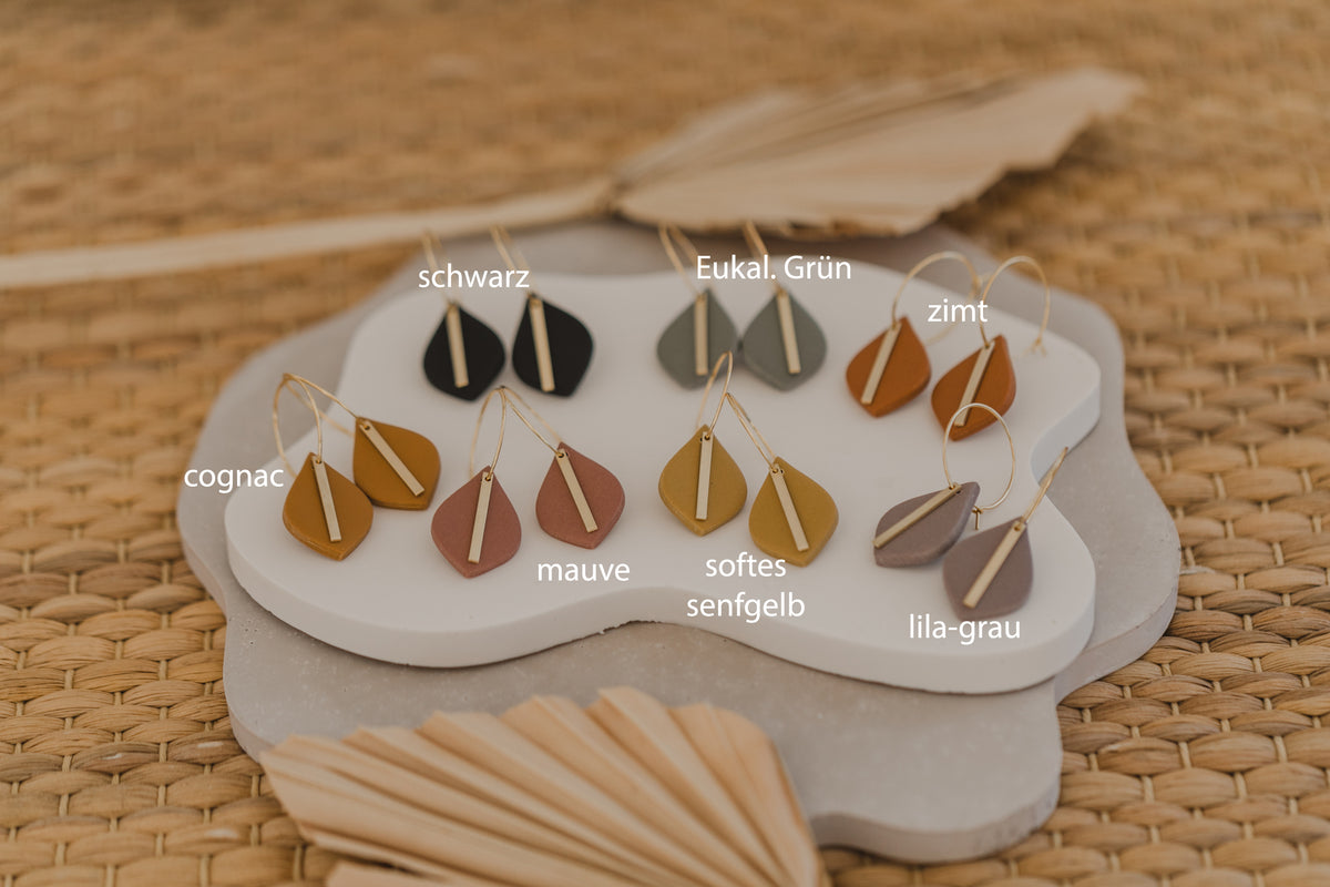 FLORENCE Mini - kleine Tropfen Ohrringe aus Polymer Ton