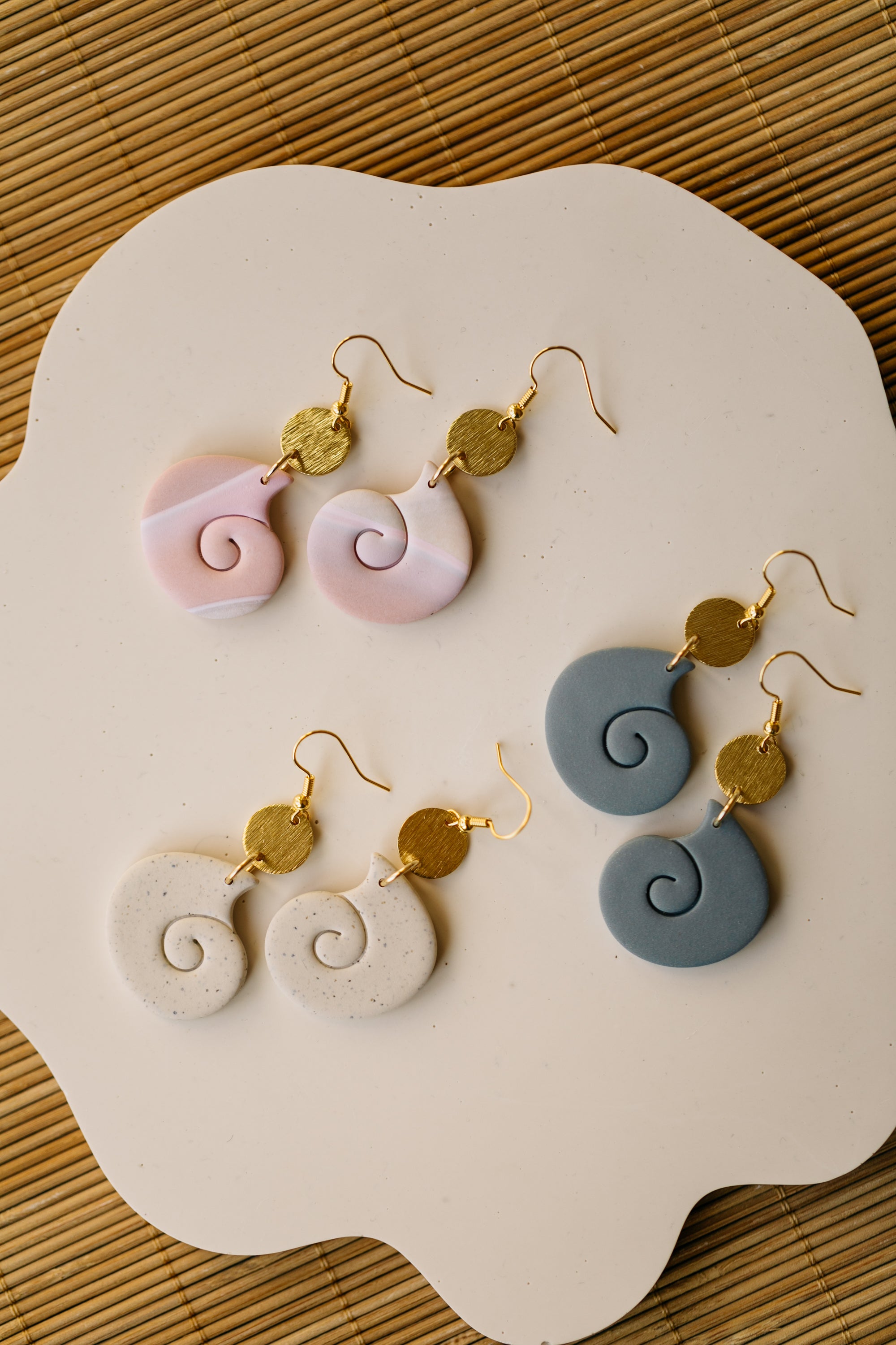 PAULA - small diamond earrings made of polymer clay
