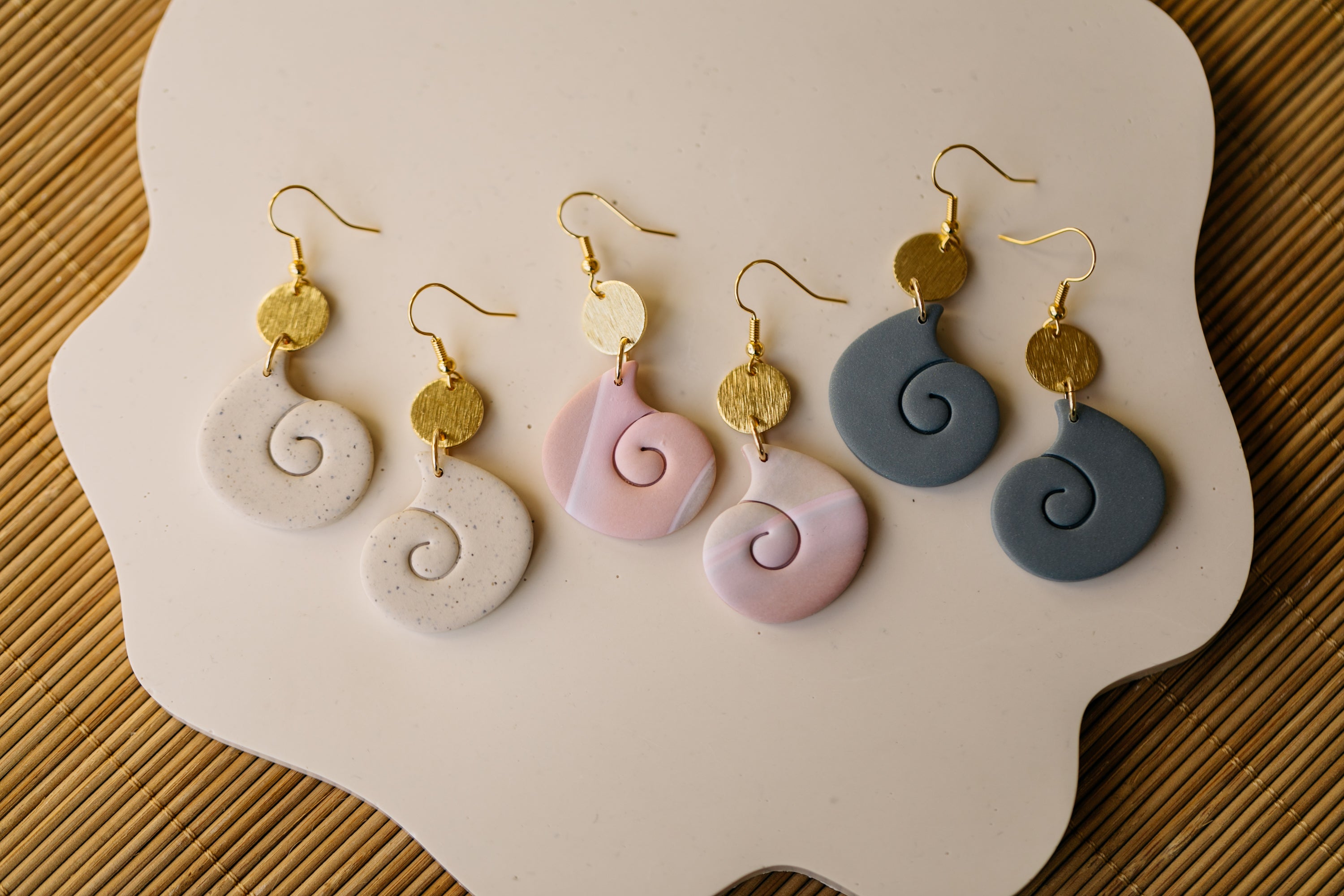 PAULA - small diamond earrings made of polymer clay