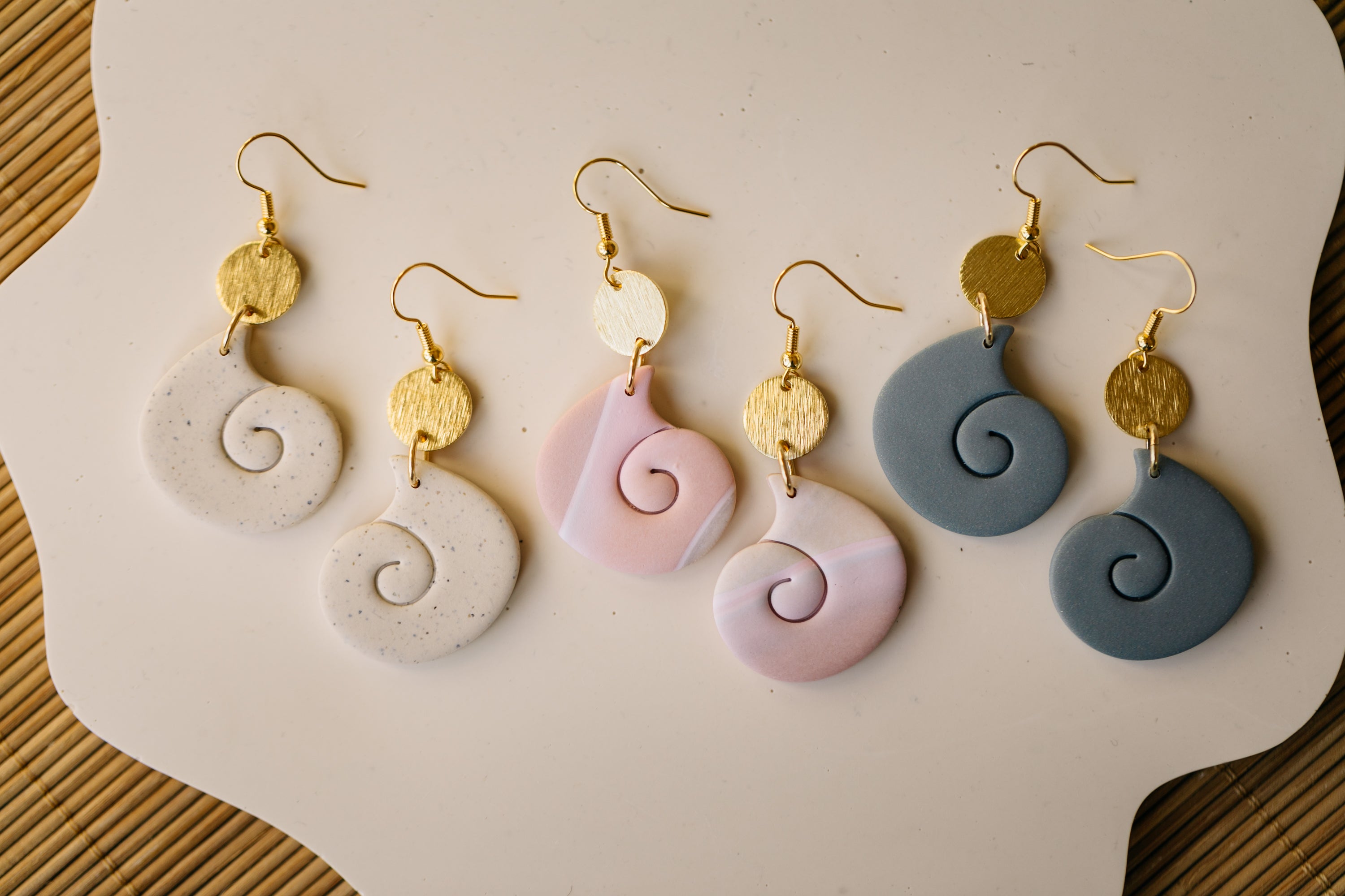 PAULA - small diamond earrings made of polymer clay