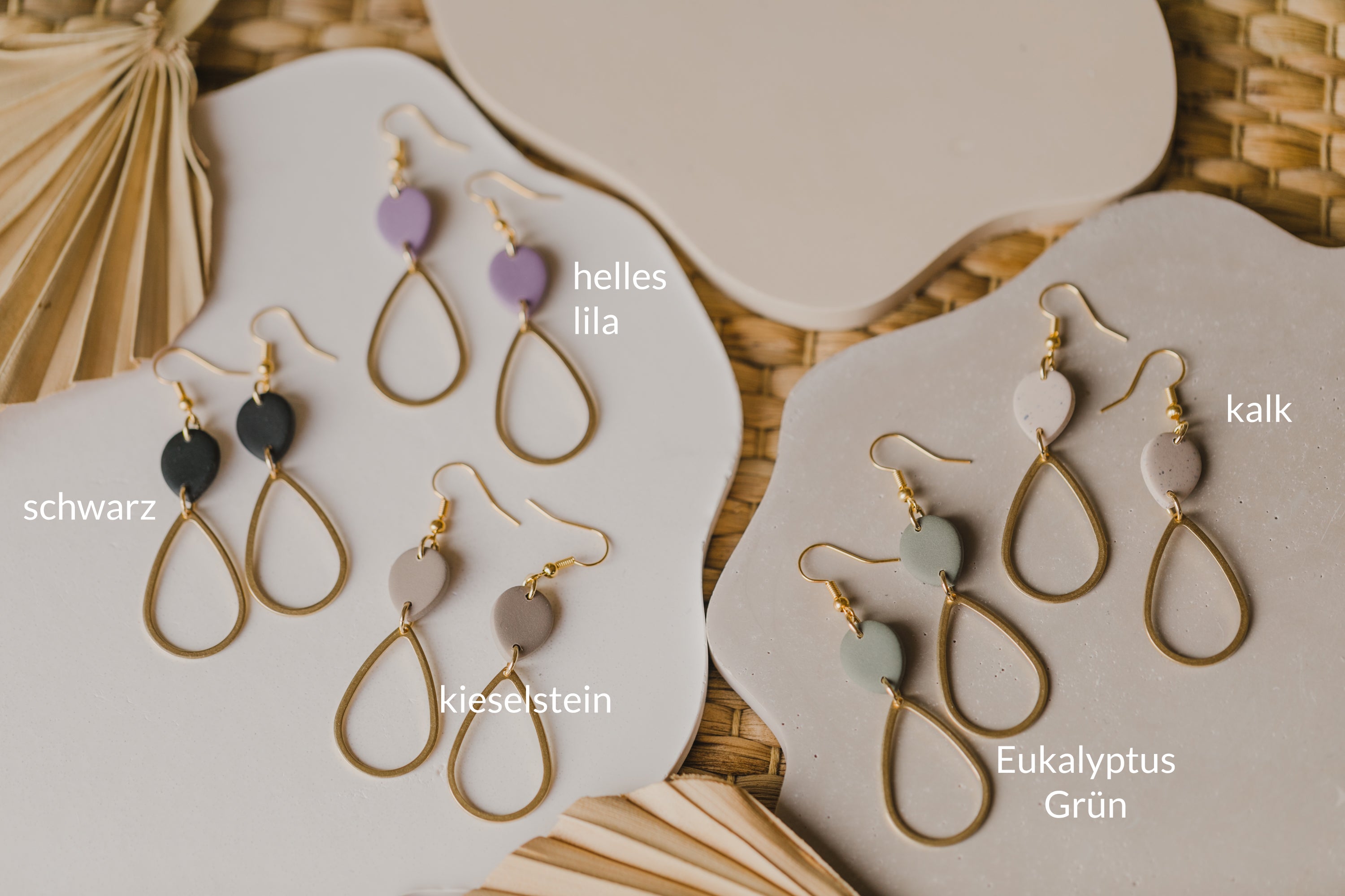 DARY - lange Polymer Ton Ohrringe mit Tropfen