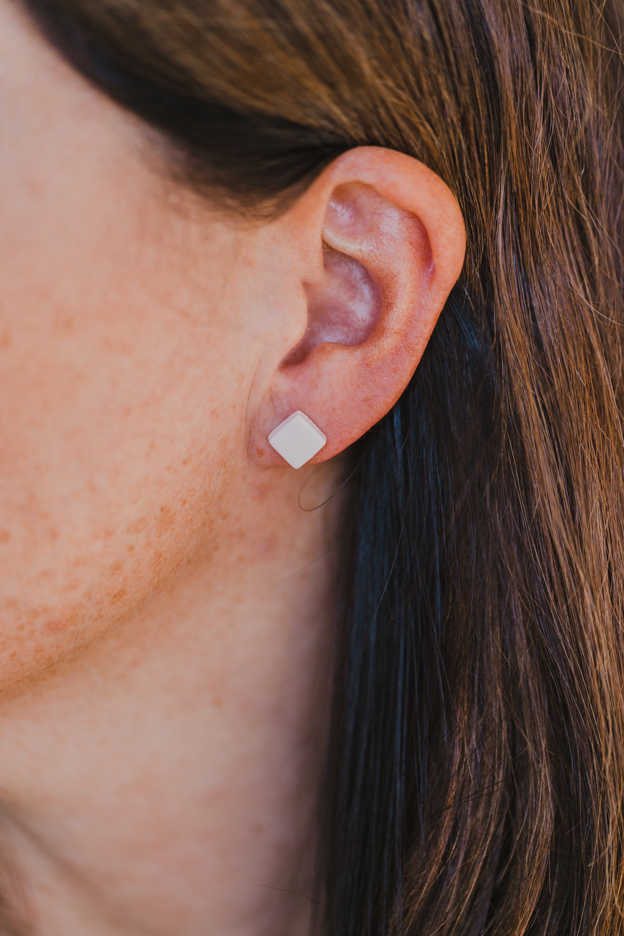 AYA - small square earrings made of polymer clay