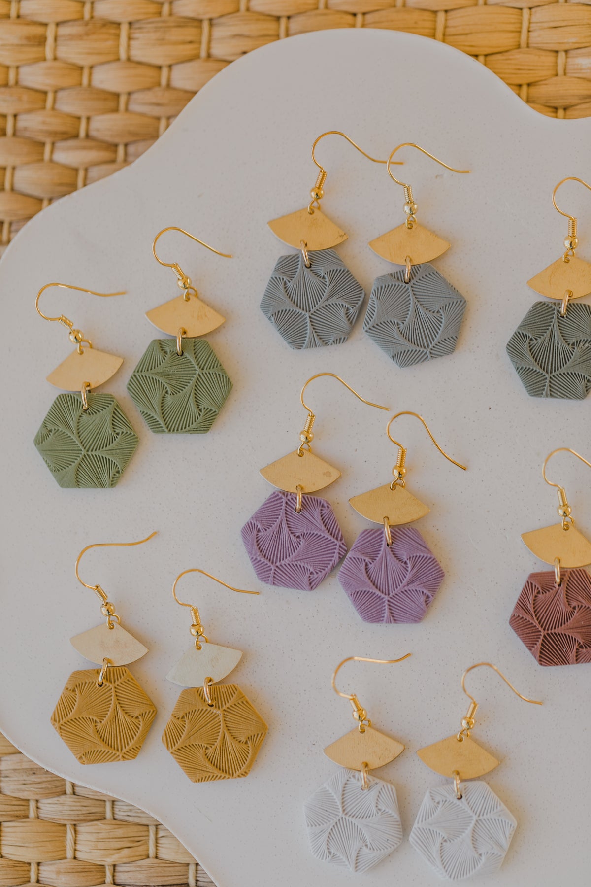 bunte Polymer Ton Ohrringe mit Muster