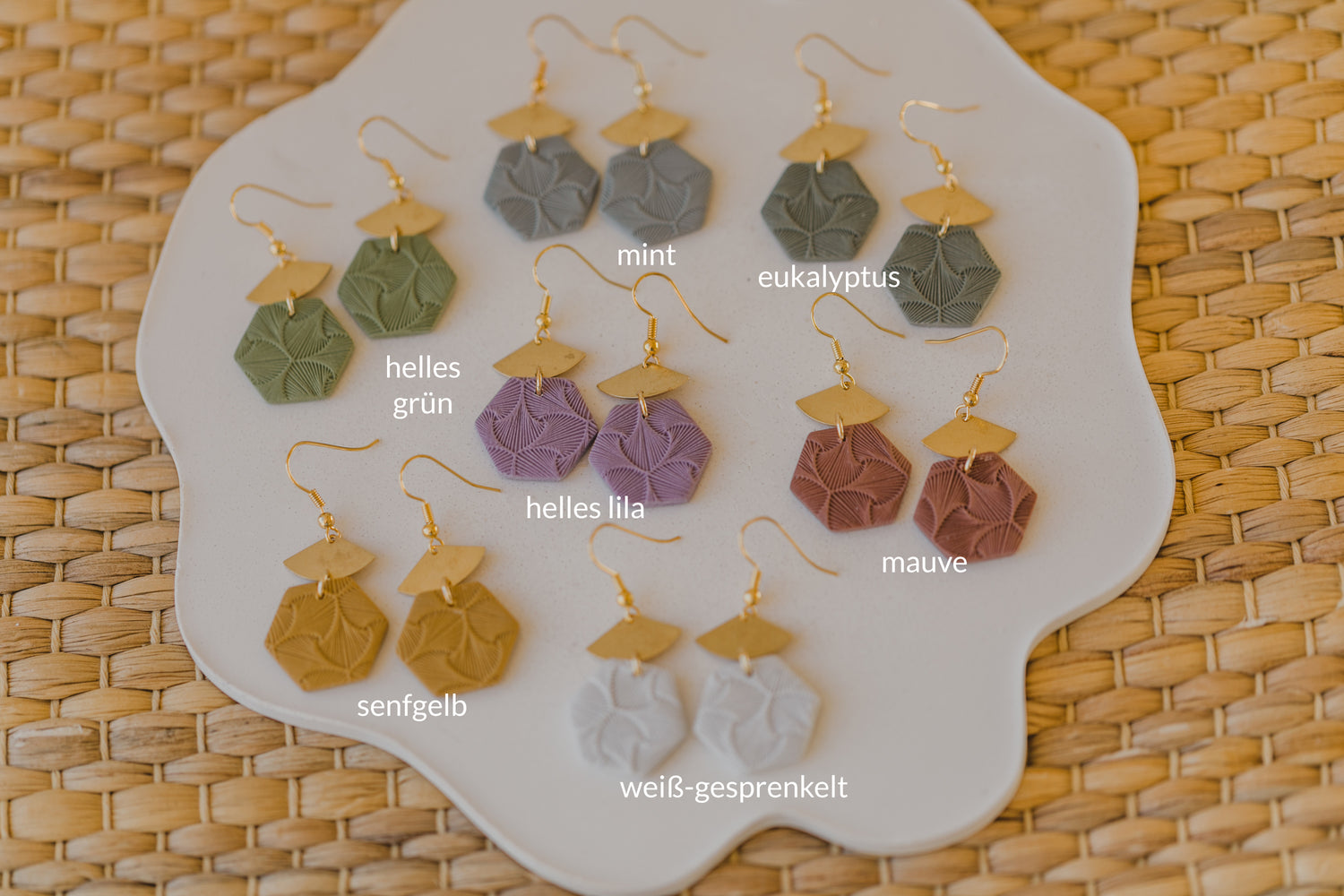 gemusterte bunte Polymer Ton Ohrringe mit Muster