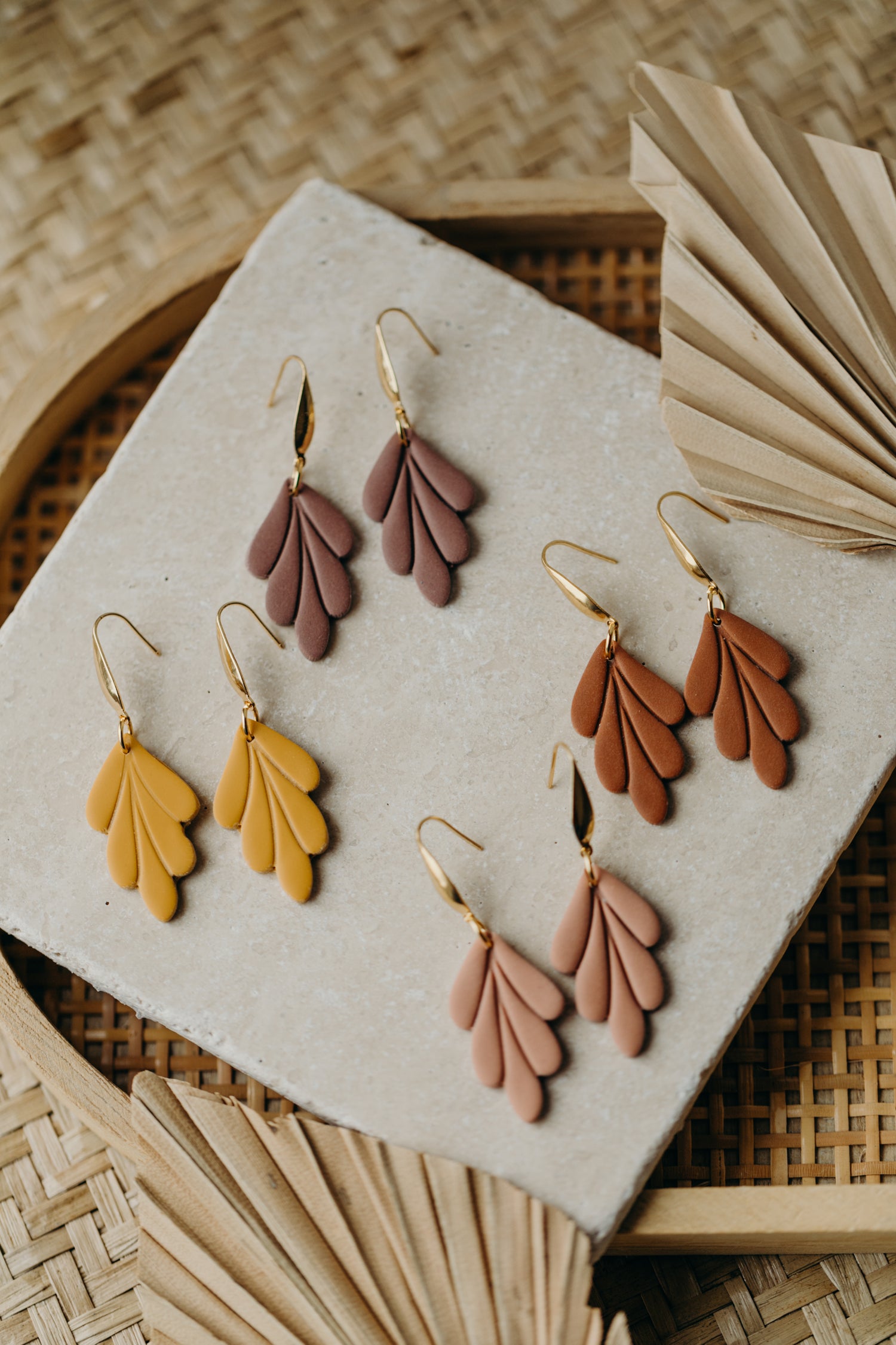 AVI - Polymer clay earrings in cinnamon