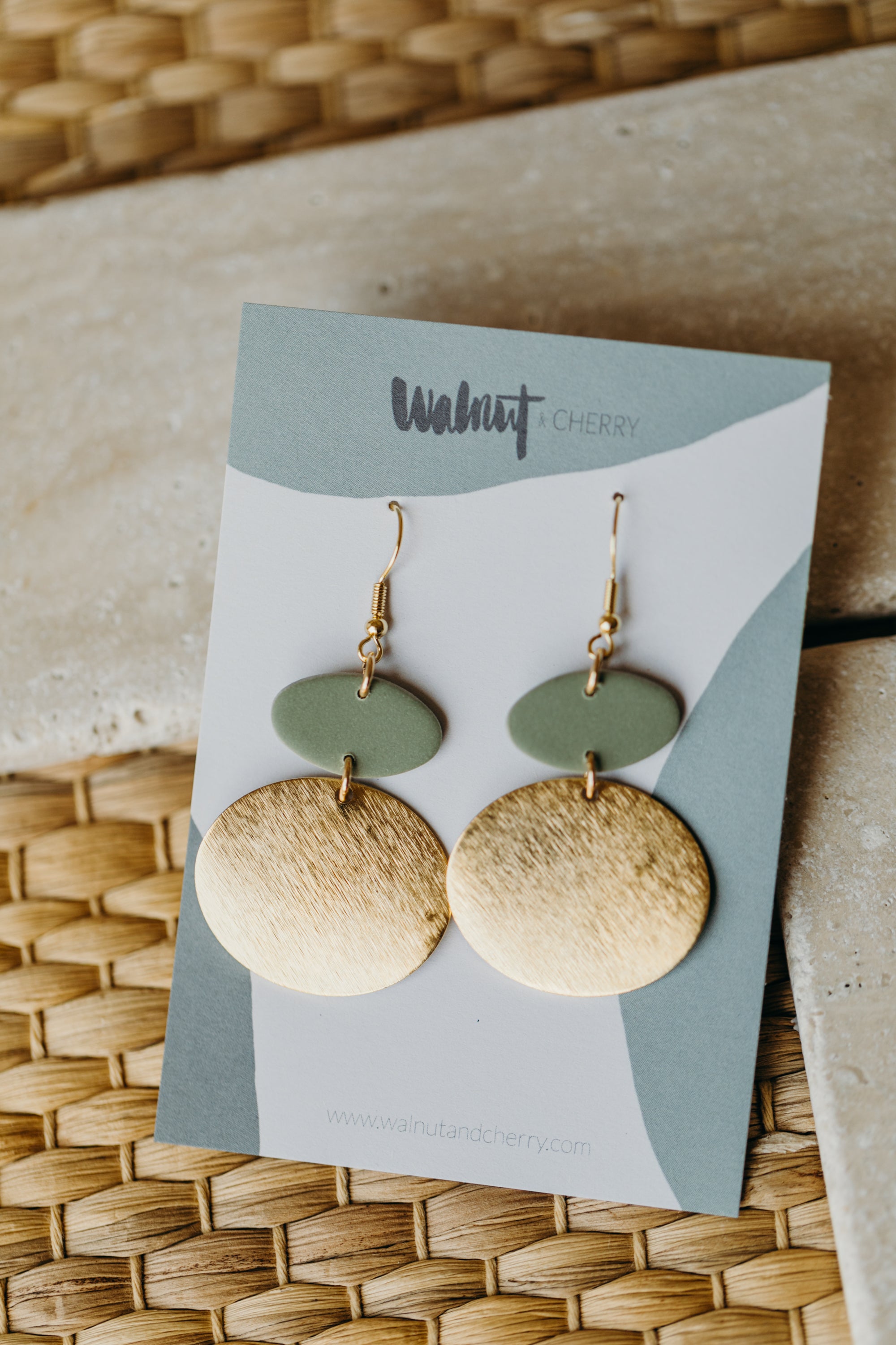 ELODIE - Polymer Clay Earring in Eucalyptus Green