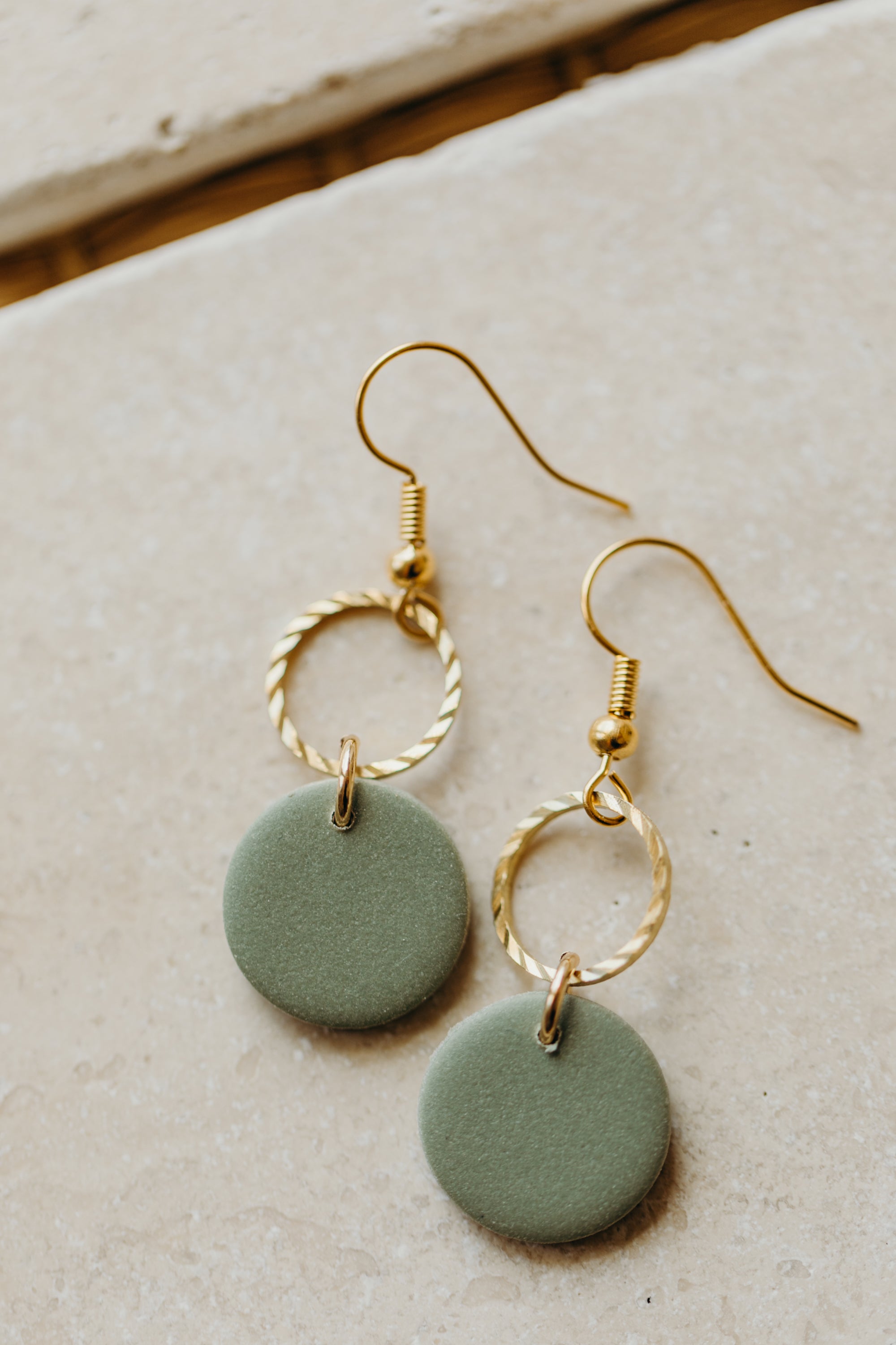 PIPPA - Polymer clay earring in eucalyptus green