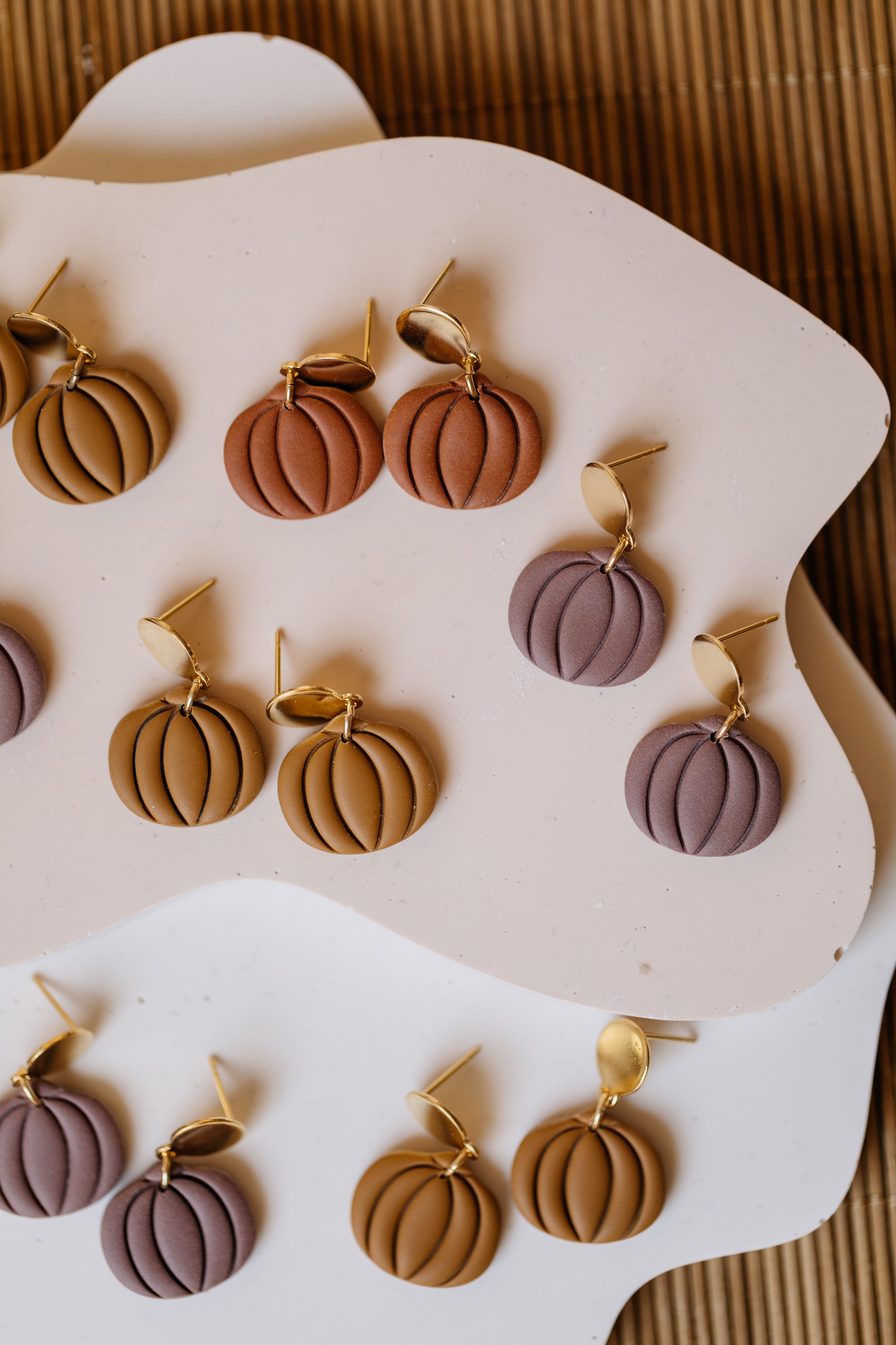 PAULA - small diamond earrings made of polymer clay