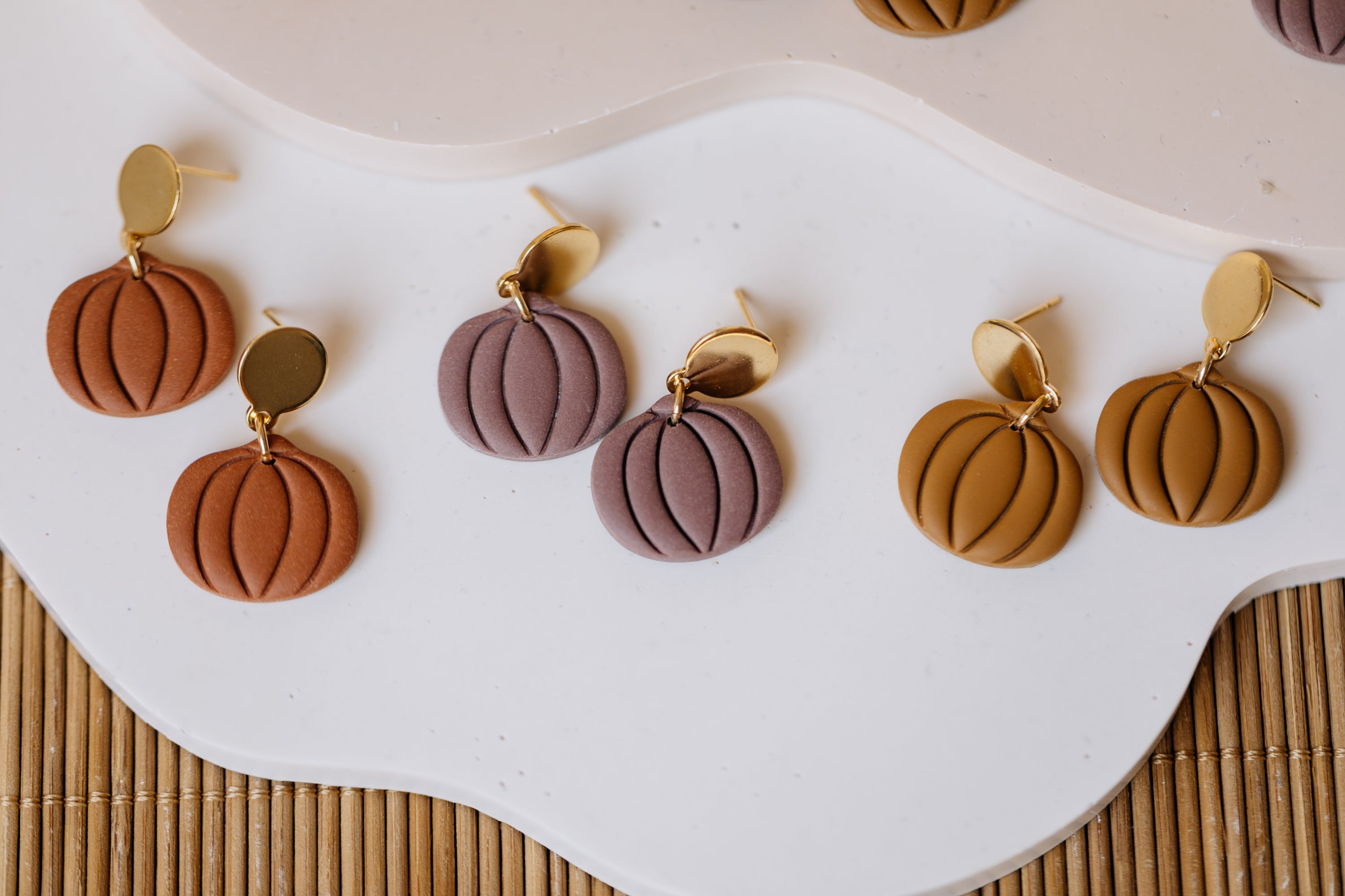 PAULA - small diamond earrings made of polymer clay