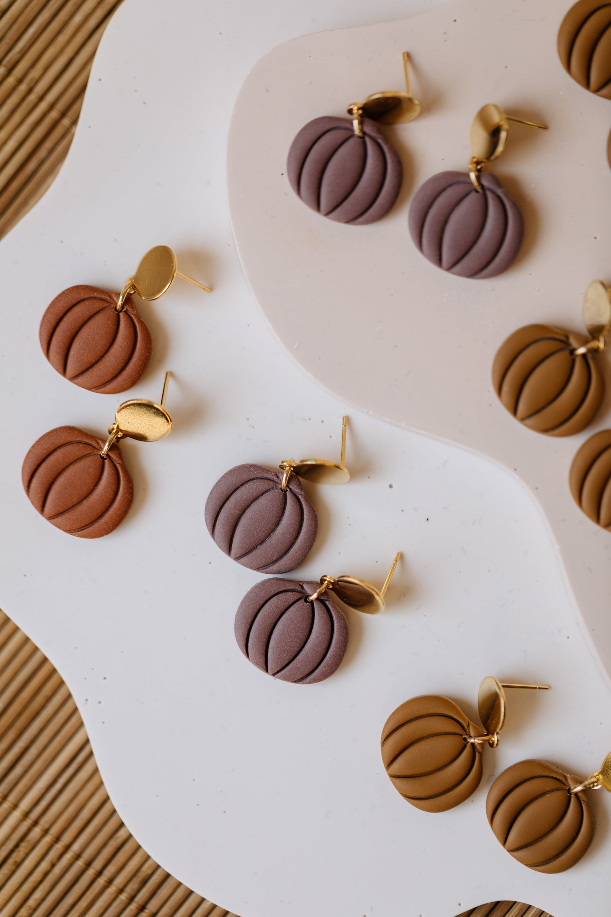 PAULA - small diamond earrings made of polymer clay