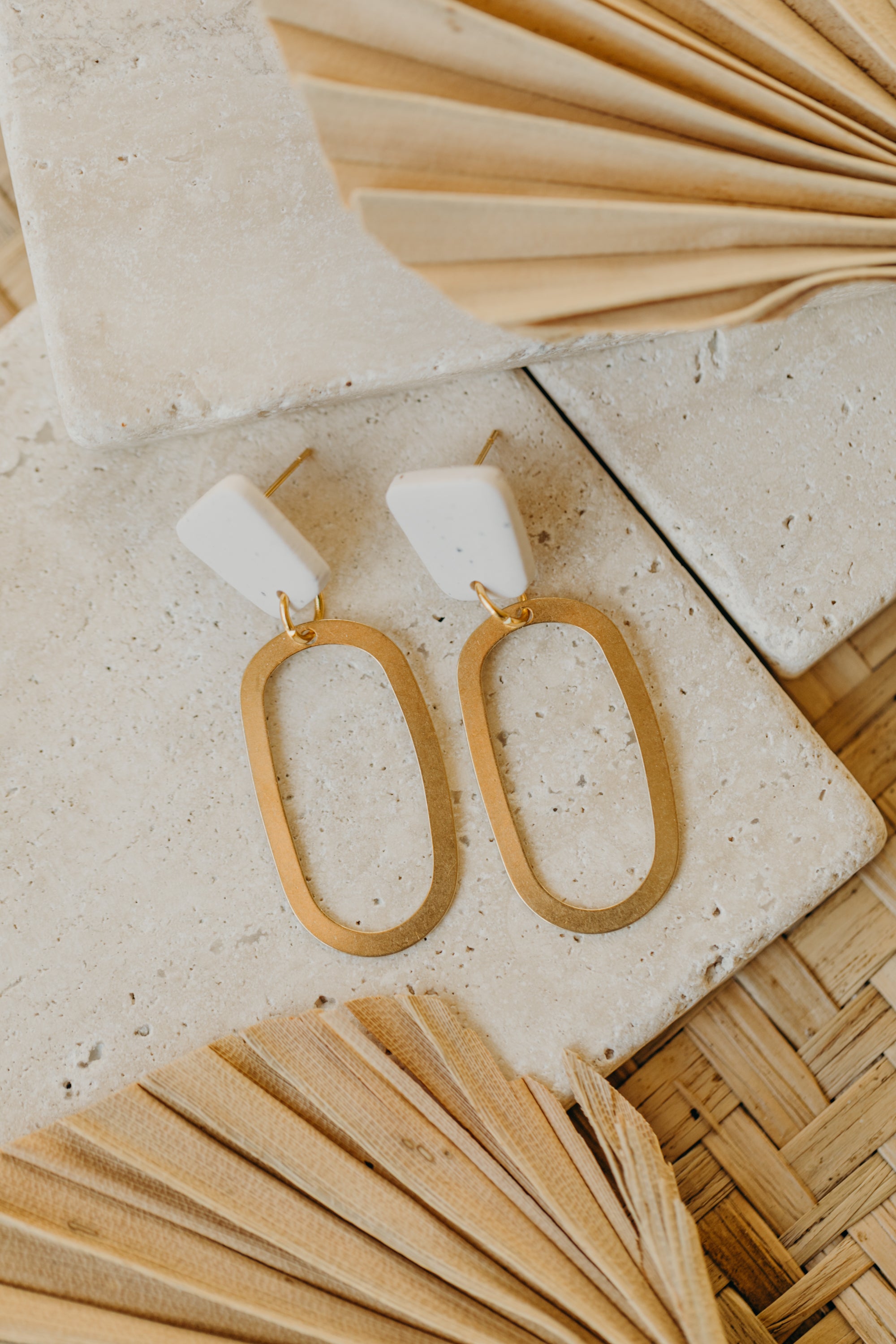 Polymer Clay Earring in Eucalyptus Green