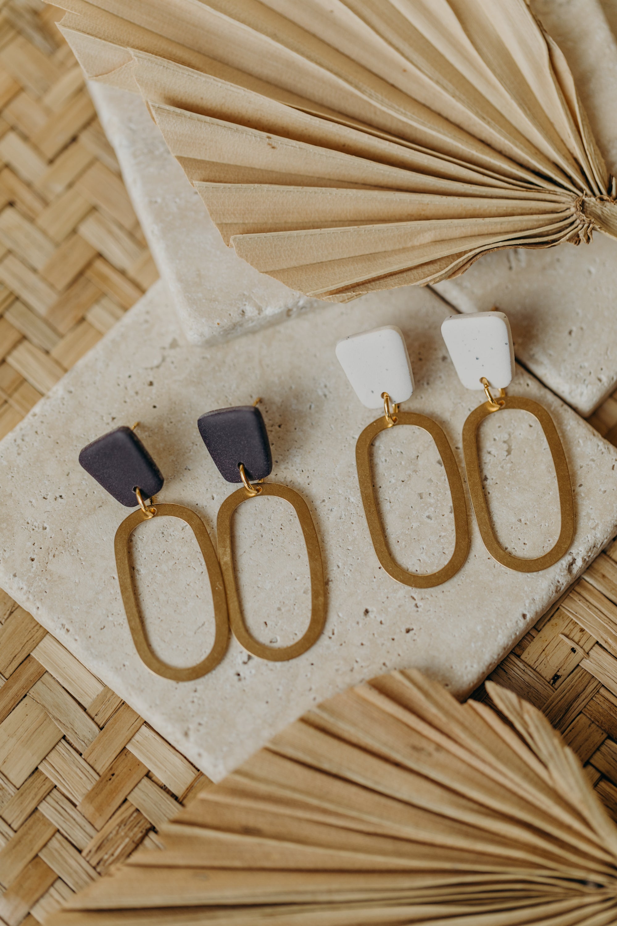 Polymer Clay Earring in Eucalyptus Green