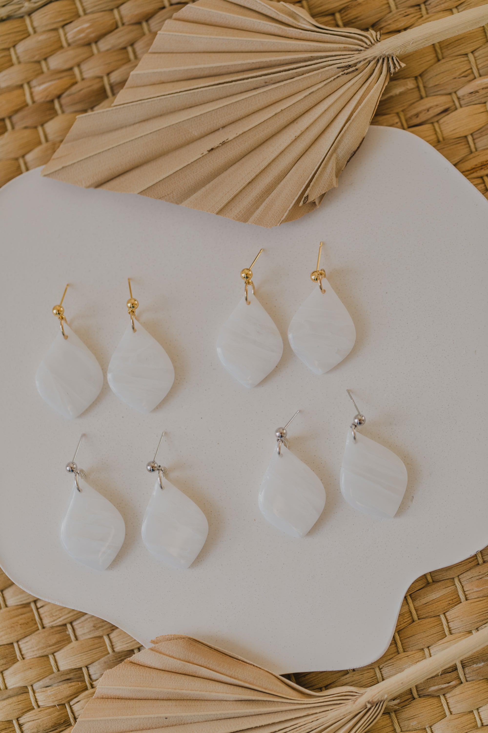 round polymer clay earrings with brass pendant circle