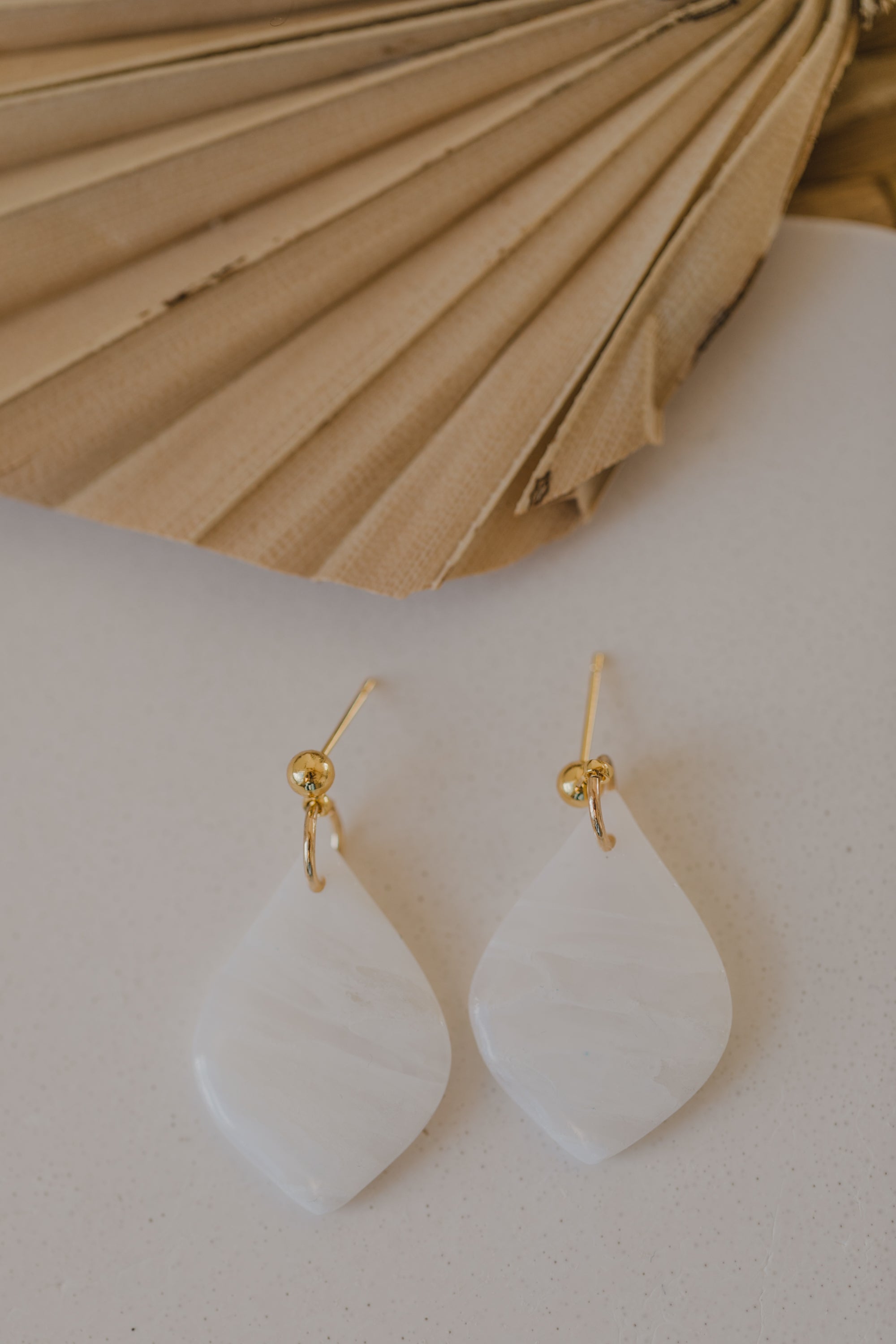 round polymer clay earrings with brass pendant circle