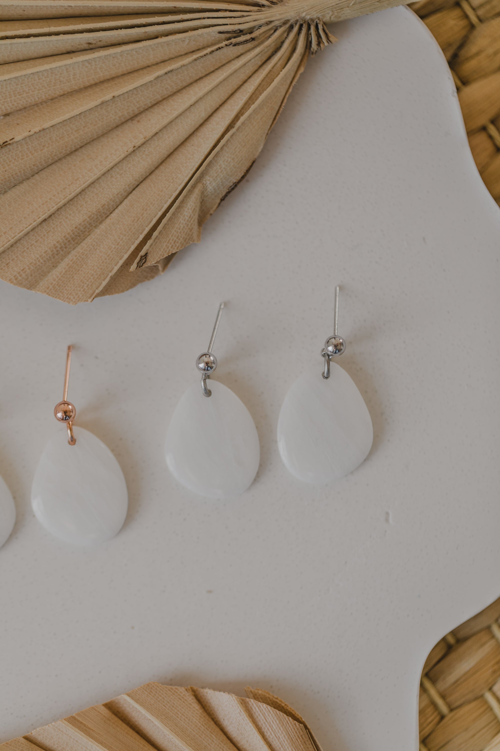 round polymer clay earrings with brass pendant circle