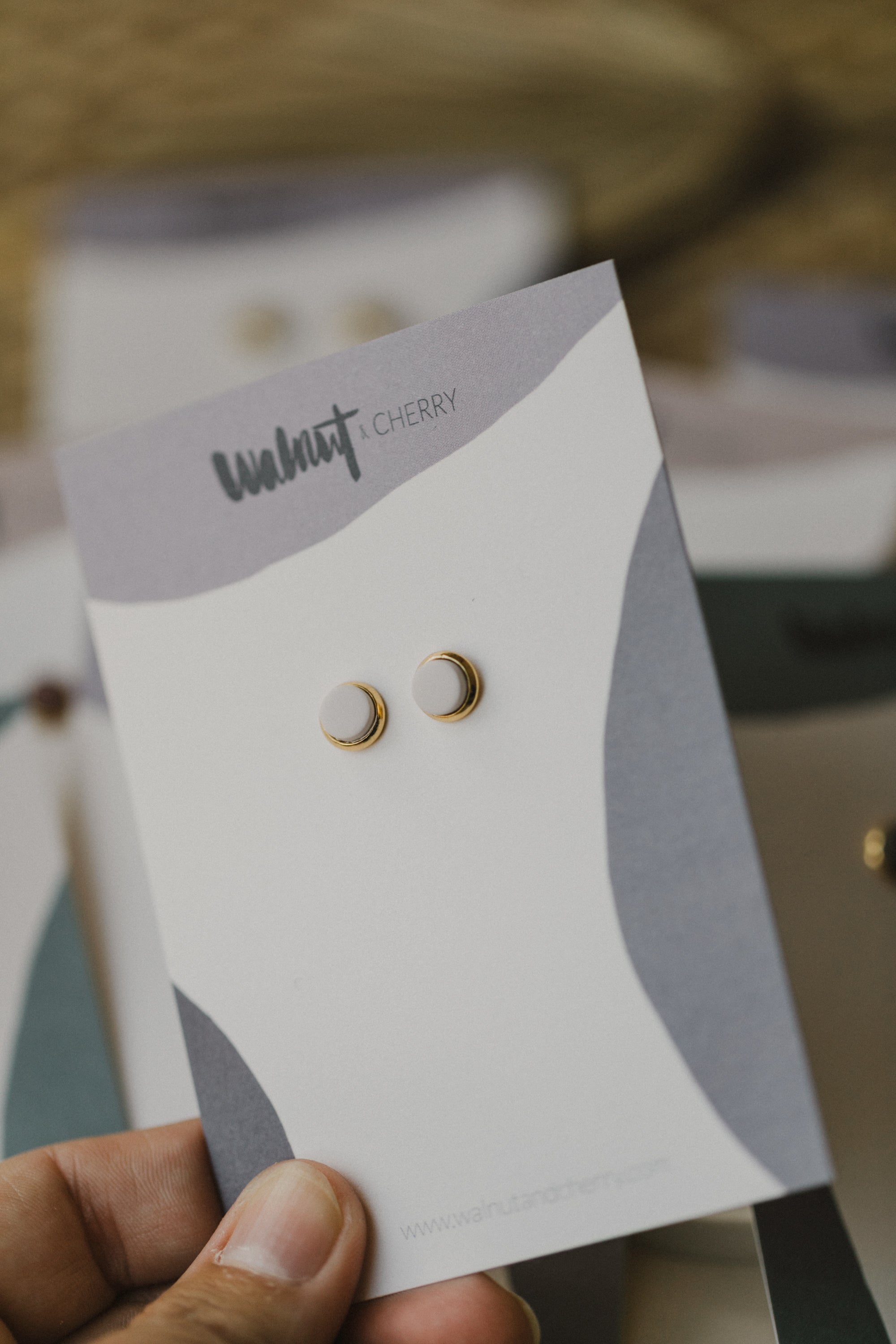 STELLA - small round colorful earrings silver-colored